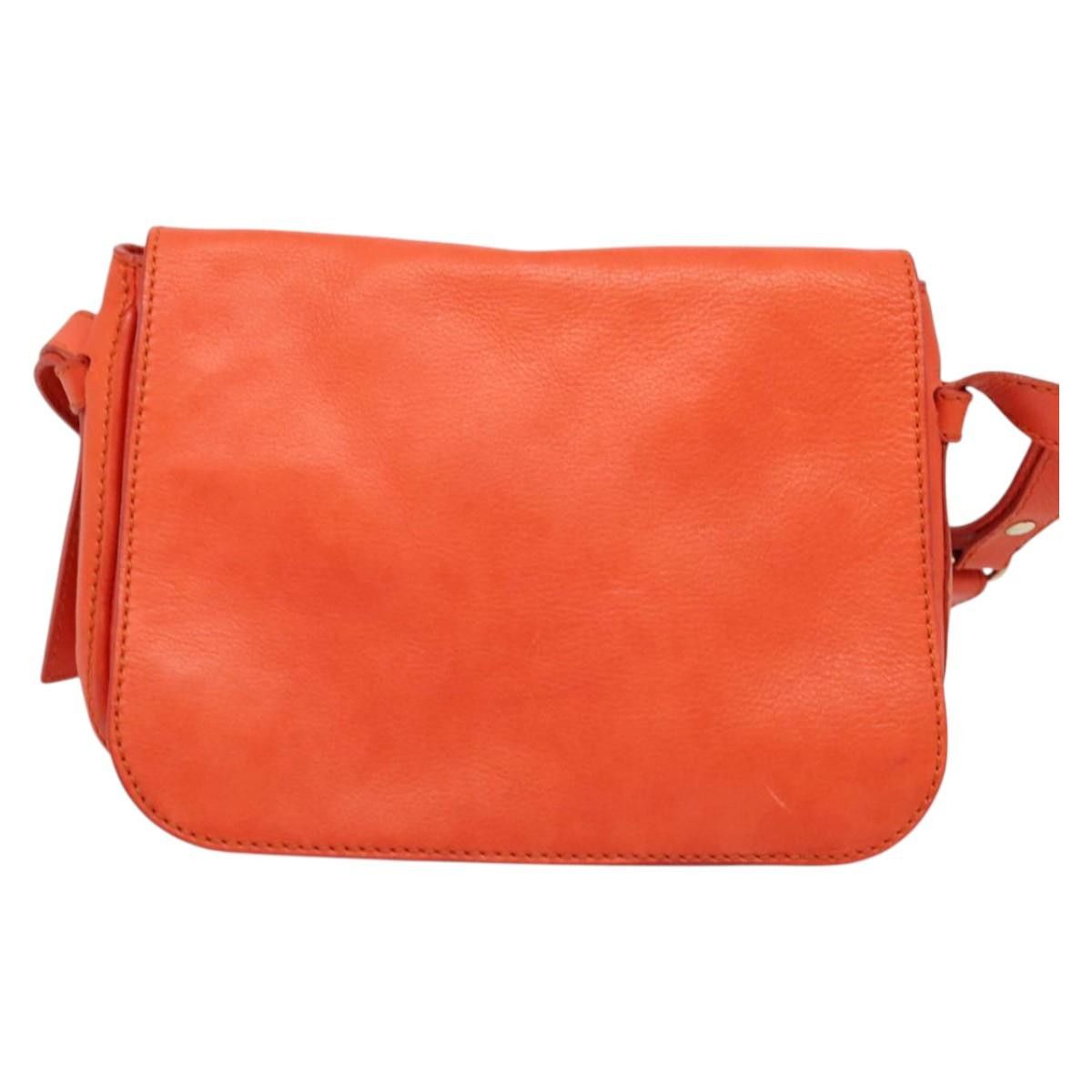 Celine CELINE Shoulder Bag Leather Orange Gold Size ONE SIZE - 2 Thumbnail