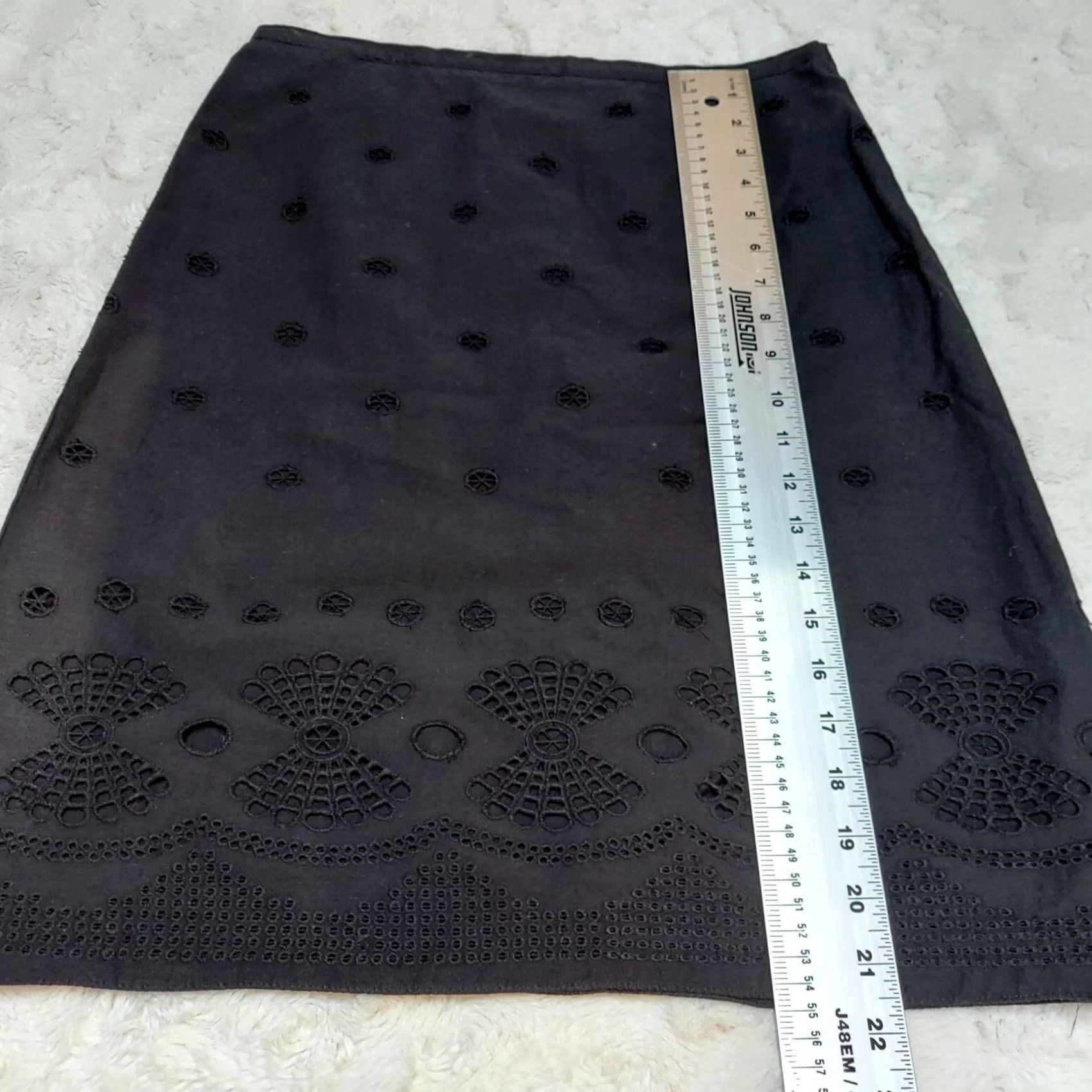 Vintage Studio M Womens Skirt 100% Cotton Embroidered A-Line Black Size 4 SM02G14 Size 27" / US 4 / IT 40 - 4 Thumbnail