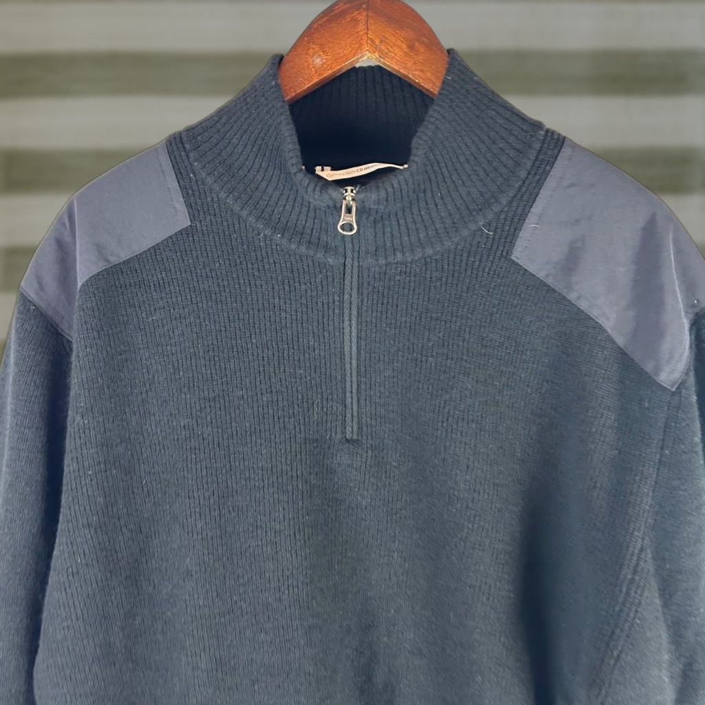 Cutter & Buck Cutter Buck Mens Sweater 1/4 Zip Lambswool Blend Black XL Mock Neck Pockets Golf Knit Pullove r Size US XL / EU 56 / 4 - 1 Thumbnail