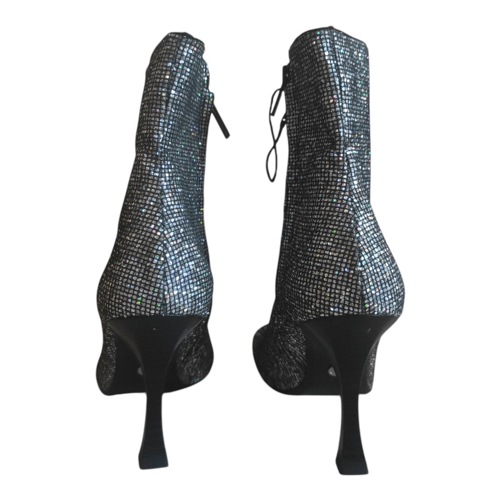 Zara Zara Glitter Heels Silver Ankle Metallic Sparkly Booties Size US 6.5 / IT 36.5 - 4 Thumbnail