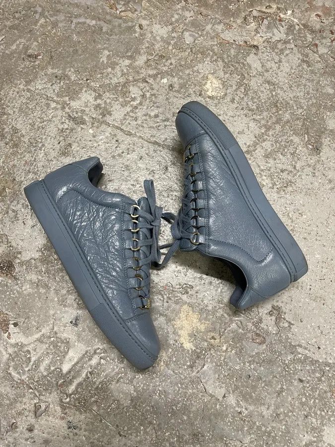 Balenciaga Arena Baby Blue Low Leather Shoes
