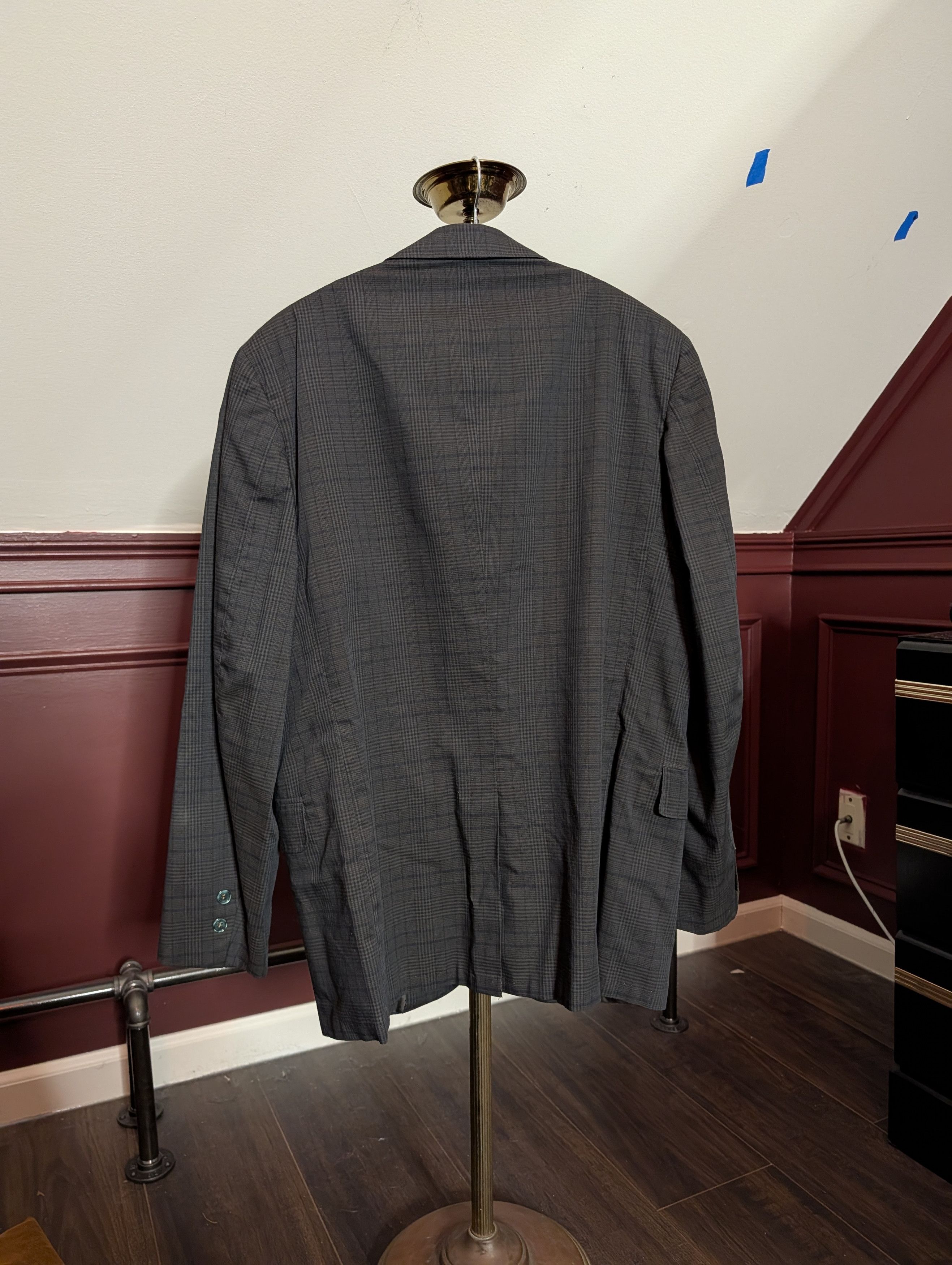 Vintage MAVEST vtg gray/green plaid MiUSA cotton sport coat Size 38S - 8 Thumbnail