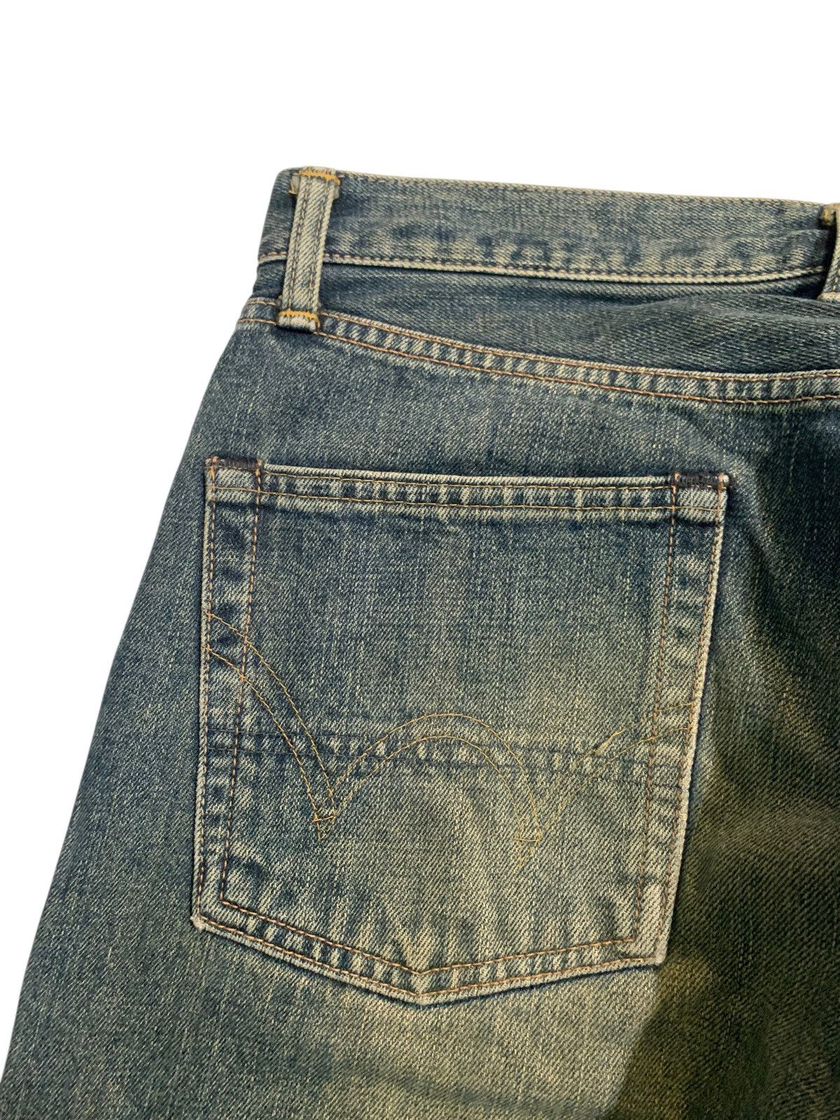Edwin VINTAGE EDWIN 505X SELVEDGE FADED & RUSTY DISTRESSED DENIM Size US 31 - 12 Thumbnail