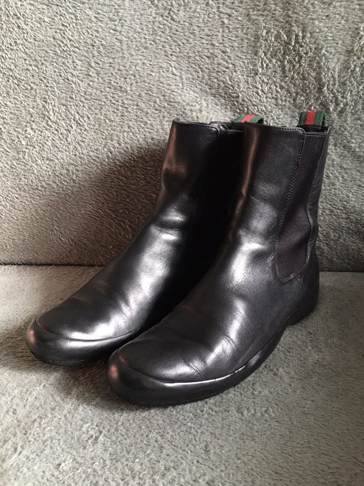 Gucci GUCCI Black Leather Chelsea Ankle Boots Size EU 37 Size US 7 / IT 37 - 1 Thumbnail