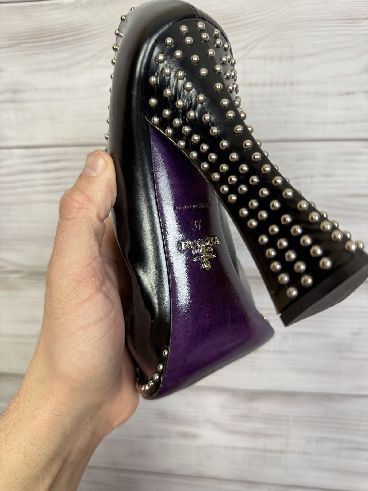 Prada Vintage Prada Women Shoes Archival Metal Logo Size US 7 / IT 37 - 9 Thumbnail