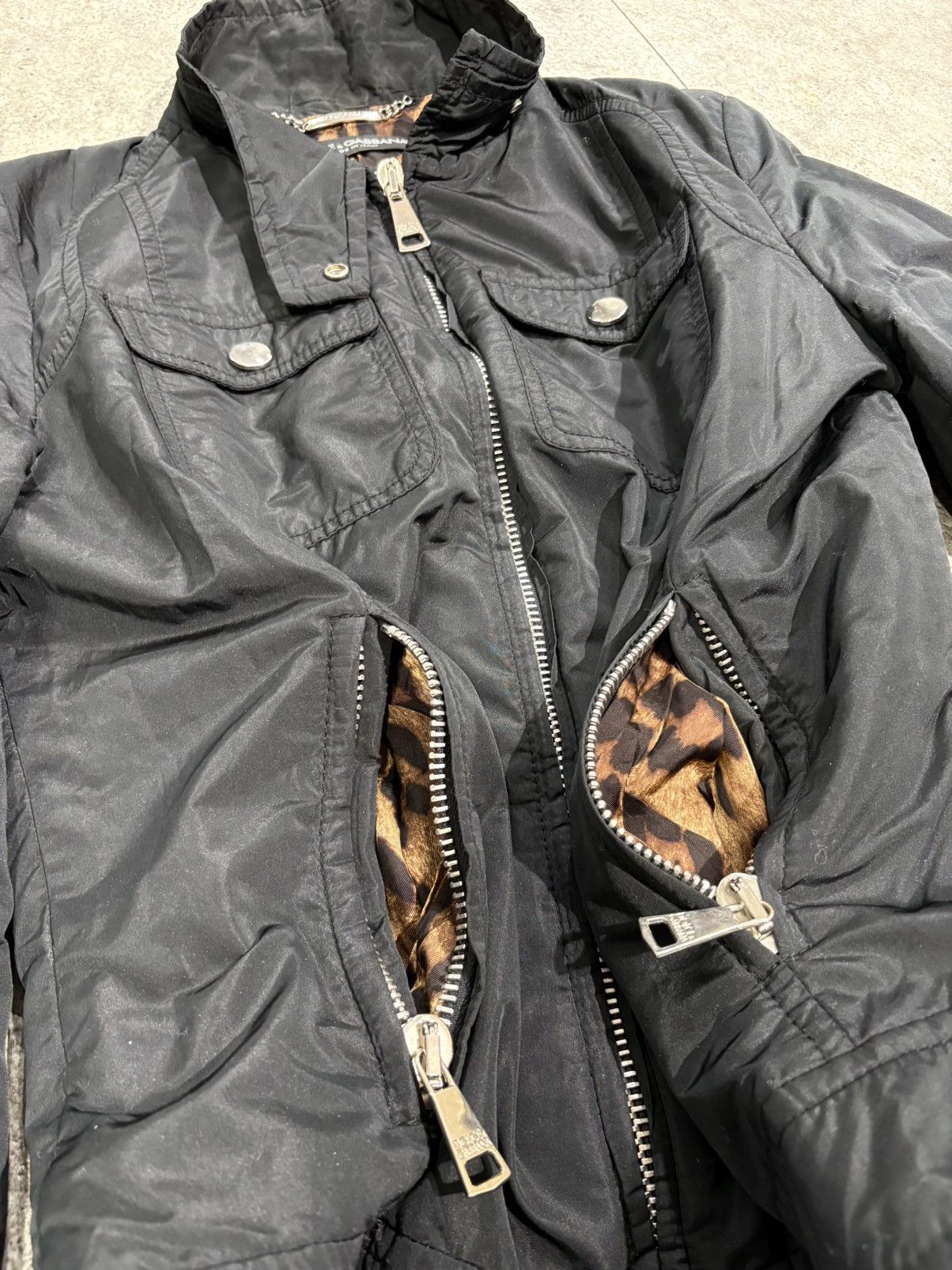 Dolce & Gabbana Dolce & Gabbana Leopard Lined Field Jacket / Safari Jacket Size S / US 4 / IT 40 - 2 Thumbnail