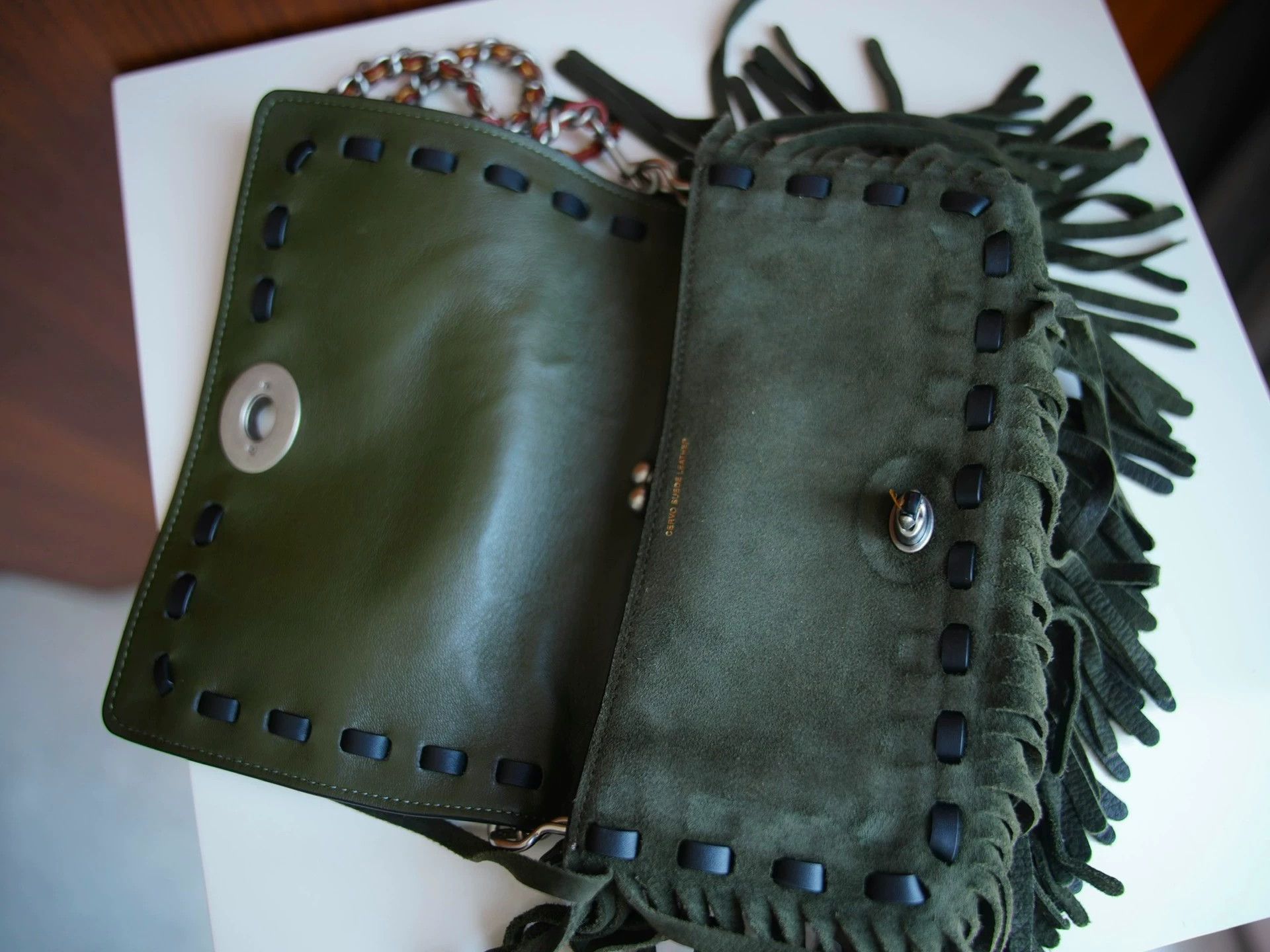 Coach COACH 1941 Vintage Saddle Bag Deep Green Suede Tassel Size ONE SIZE - 6 Thumbnail