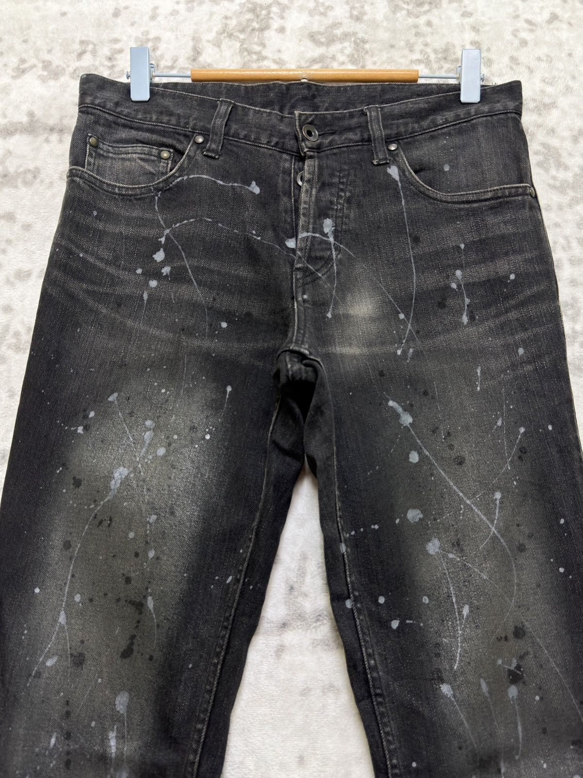 Shellac Vintage SHELLAC Paint Splashed Slim Fit Button Denim Jeans Size US 30 / EU 46 - 3 Thumbnail