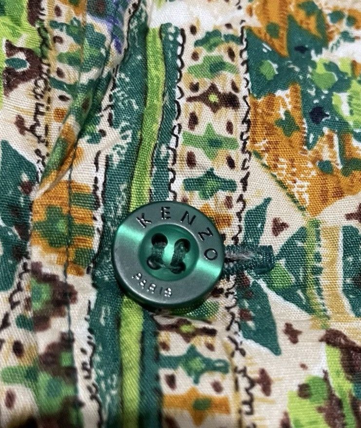 If Six Was Nine × Kenzo × Le Grande Bleu (L.G.B.) Vintage 90s Kenzo Emerald Green Double Down Pocket Shirts Size US L / EU 52-54 / 3 - 21 Thumbnail