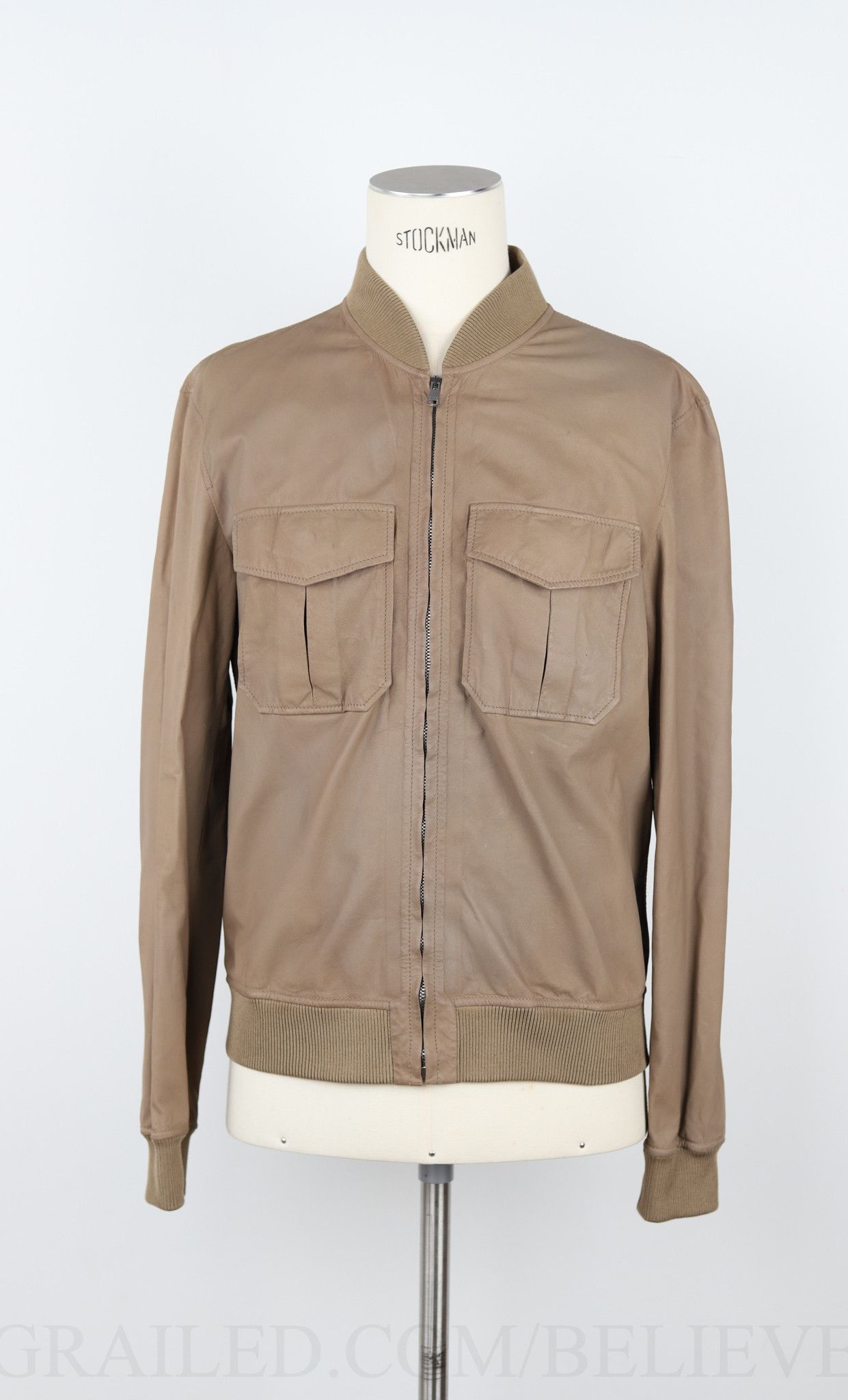 image of Gucci Jacket Suede Bomber 319 in Brown, Men's (Size Medium)
