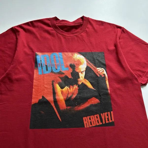 Band Tees Vintage Billy Idol Rebel Yell Graphic Band T Shirt Large Red Size US L / EU 52-54 / 3 - 6 Thumbnail