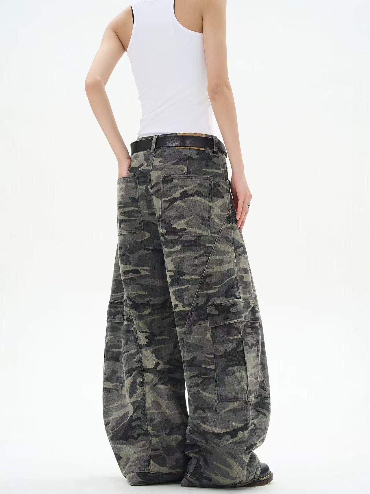 Japanese Brand American retro camouflage wide-leg cargo jeans Size US 32 / EU 48 - 5 Thumbnail