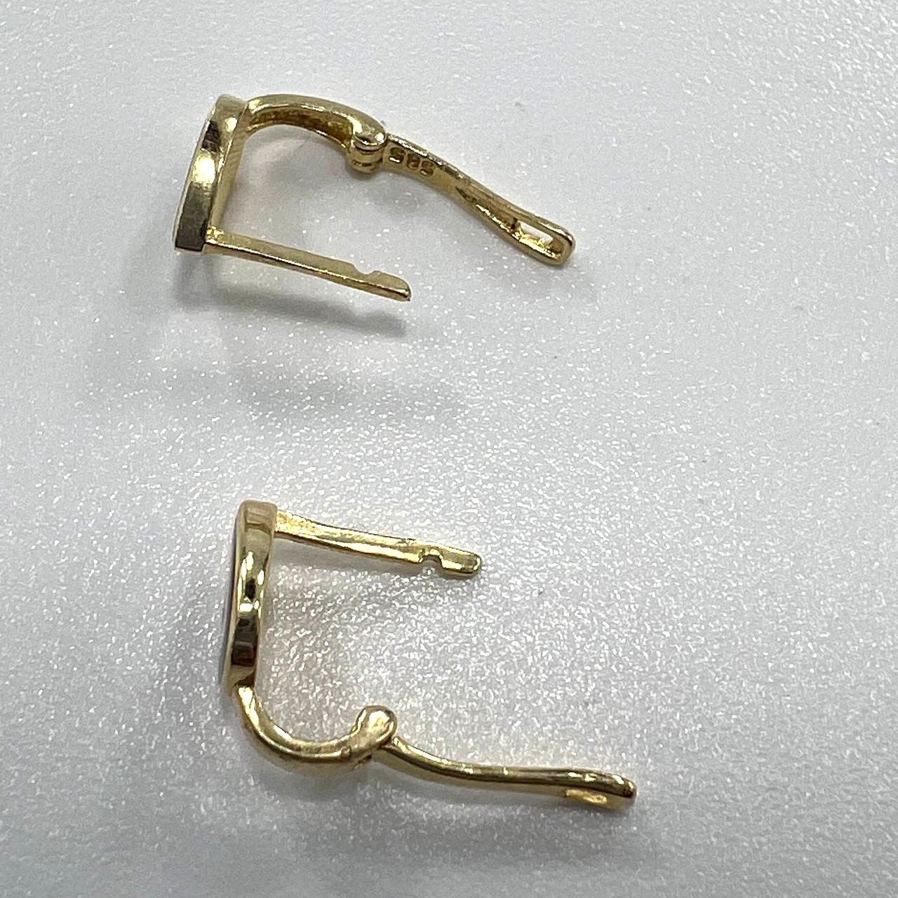 Other 14K Yellow Gold Eye-Shaped Earrings, Elegant and Stylish Size ONE SIZE - 5 Thumbnail