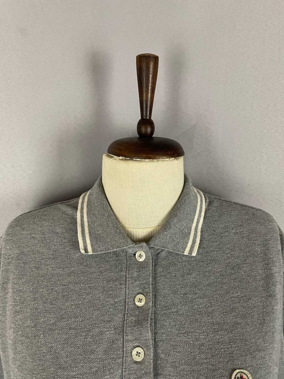 Moncler Moncler Polo Long Sleeve Grey Size US XL / EU 56 / 4 - 2 Thumbnail