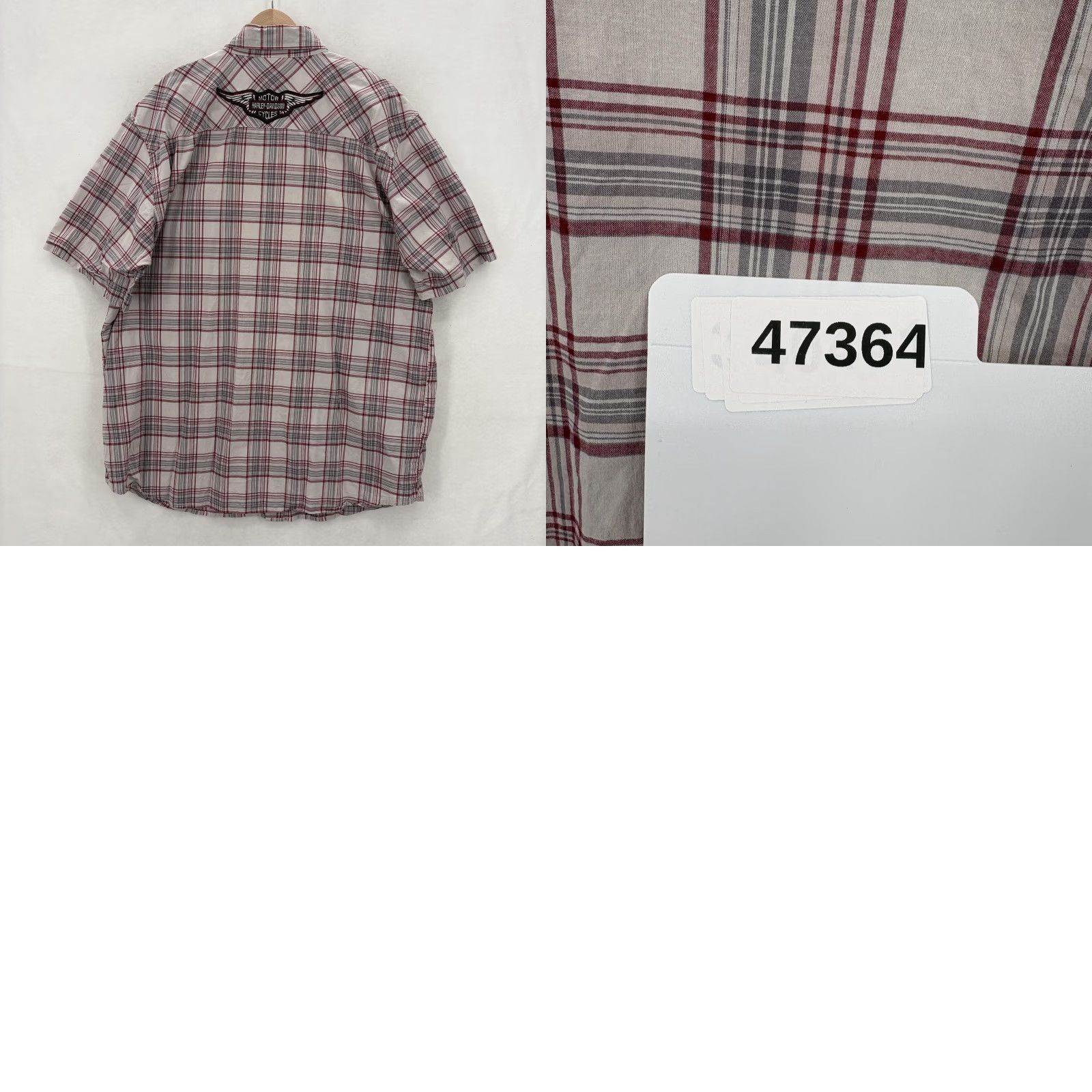 Harley Davidson VINTAGE Harley-Davidson Shirt Mens XL Gray Red Plaid Short Sleeve Button Front Biker Y2K Size US XL / EU 56 / 4 - 9 Thumbnail