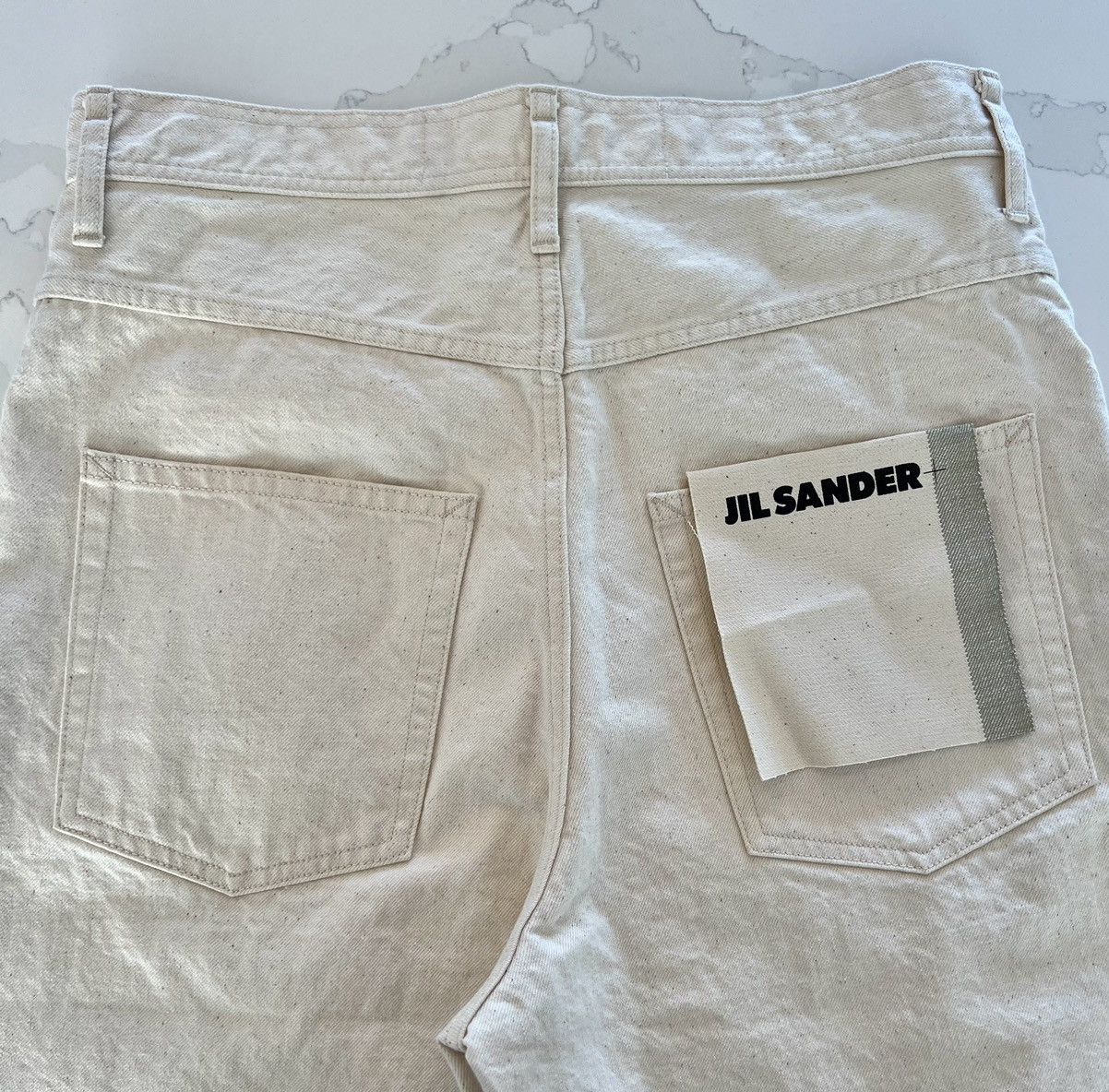 Jil Sander New JIL SANDER Japanese Selvedge Wide Denim Off White Jeans Size US 29 - 7 Thumbnail