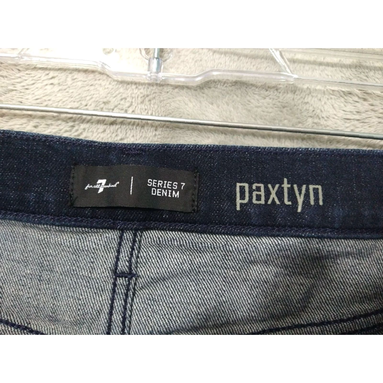 7 For All Mankind 7 For All Mankind Jeans Mens Paxtyn Skinny Mid Rise Stretch 33 x 31 Blue Denim Size US 33 - 7 Thumbnail