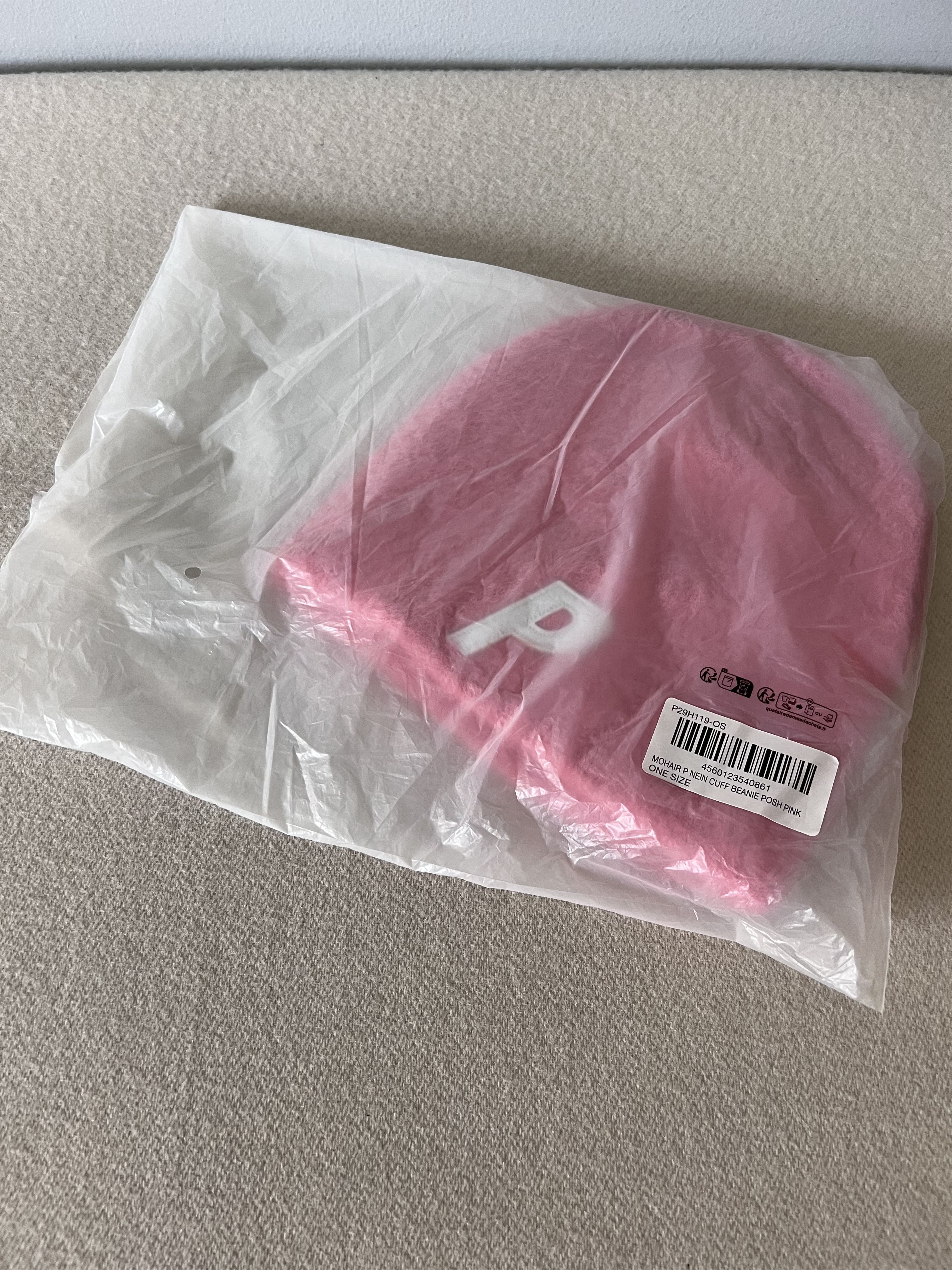 Palace Palace Skateboards Faux Mohair P Nein Cuff Beanie in Pink Size ONE SIZE - 2 Thumbnail