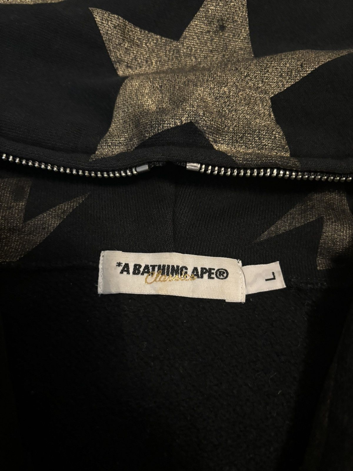 Bape A Bathing Ape Sta Pattern Full Zip Hoodie Dark Navy Size US L / EU 52-54 / 3 - 4 Thumbnail
