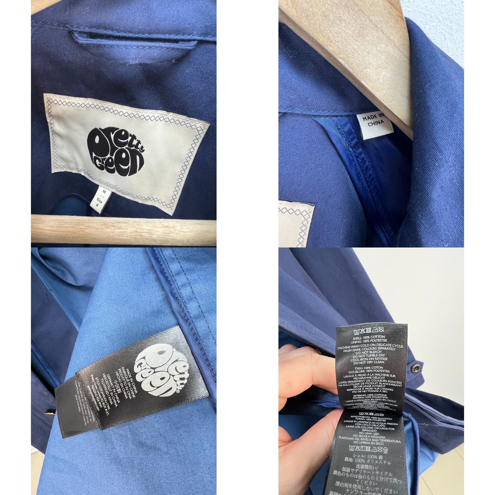 Pretty Green Pretty Green Trench Coat Navy Mens Size M Jacket Coat Size US M / EU 48-50 / 2 - 8 Thumbnail