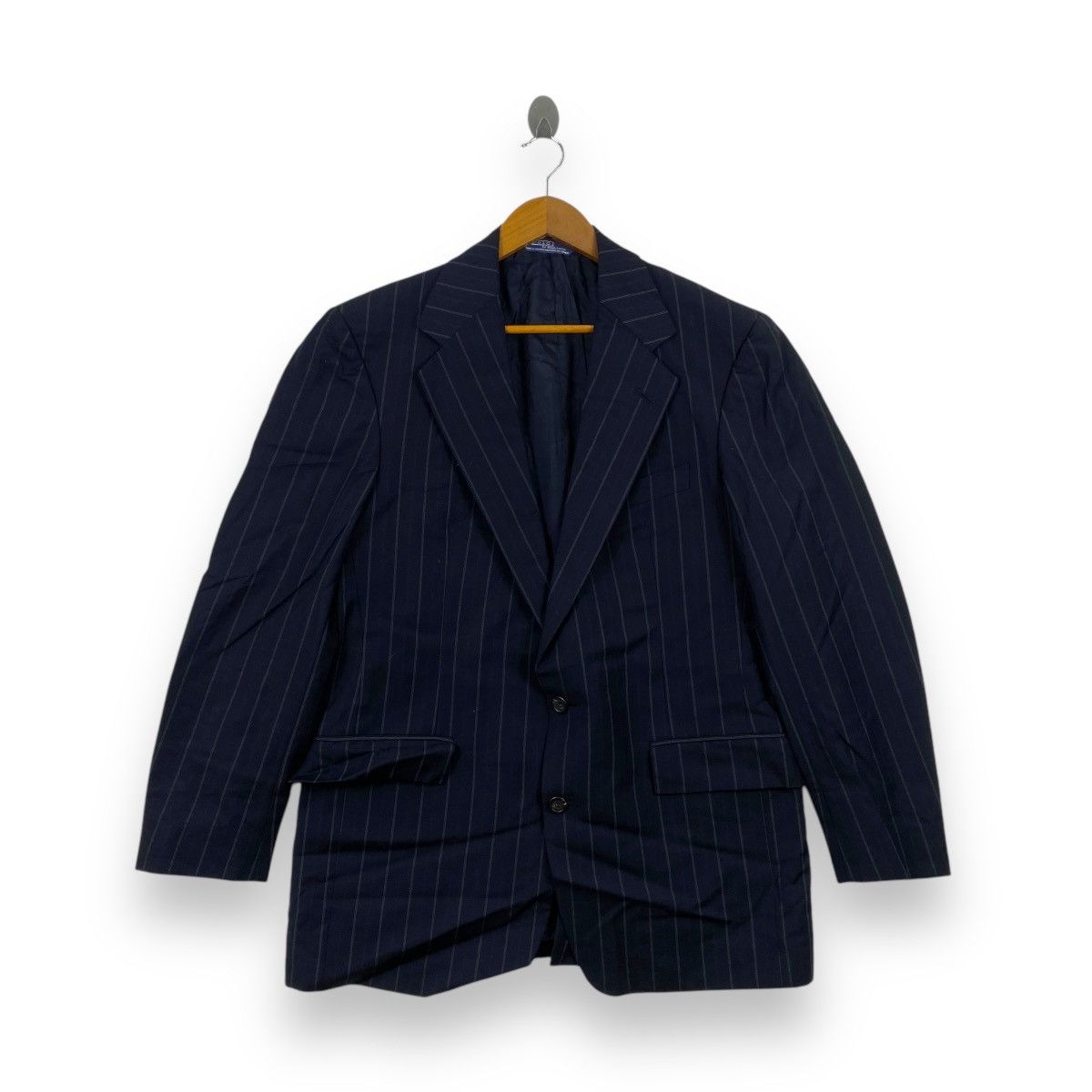 Polo Ralph Lauren Vintage POLO RALPH LAUREN Pinstripes 2 Button Blazer Coat Size 40R - 1 Thumbnail