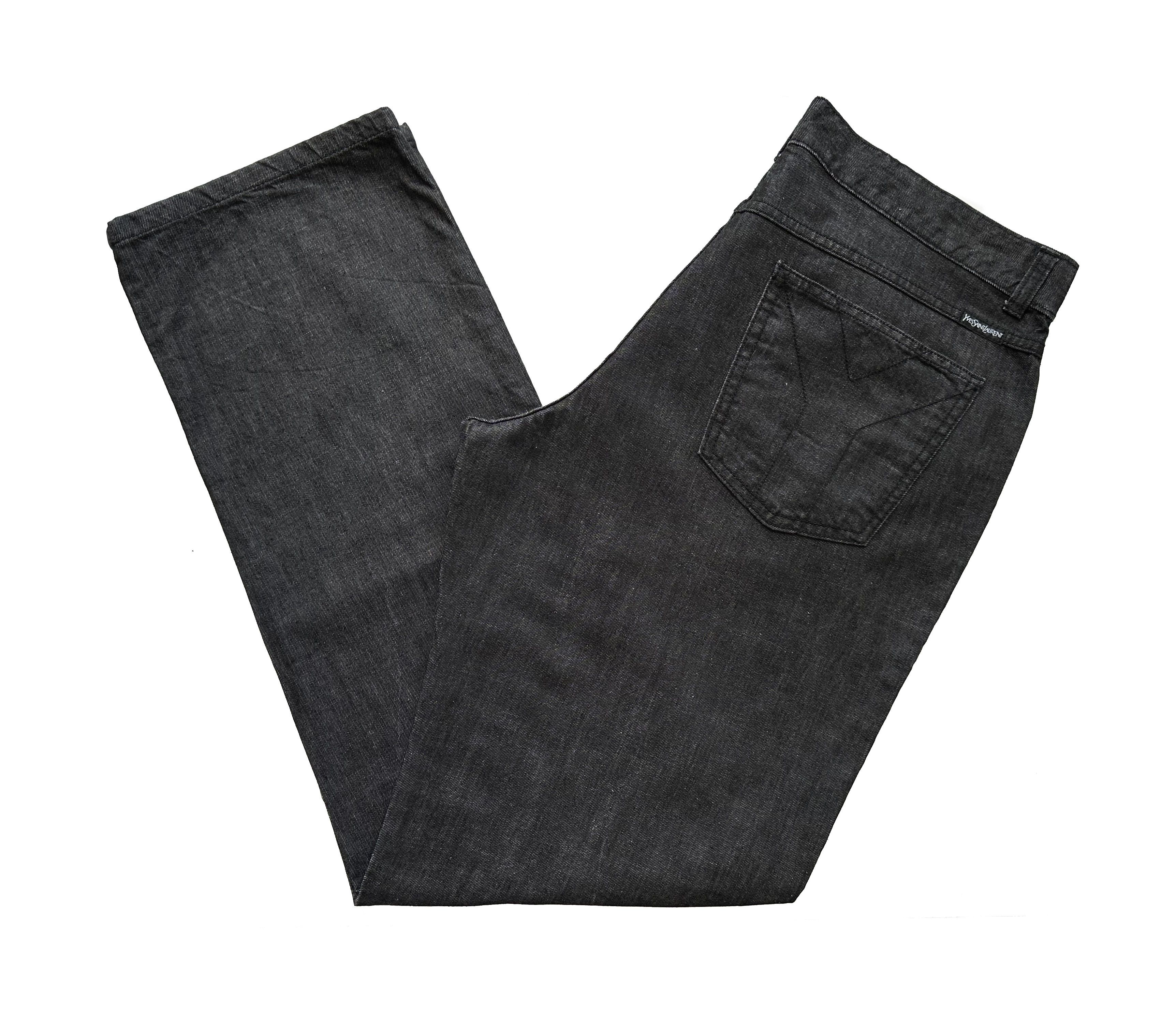 Yves Saint Laurent Yves Saint Laurent Vintage dark grey straight jeans Size US 36 / EU 52 - 1 Thumbnail