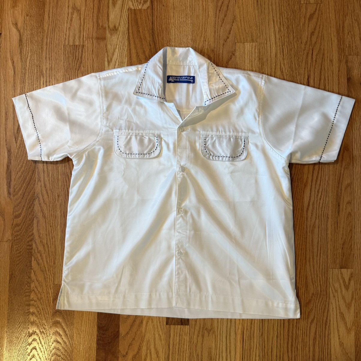 jOONIVERSE LAB jOONIVERSE LAB 100% Silk Short Sleeve Camp Collar Shirt ...