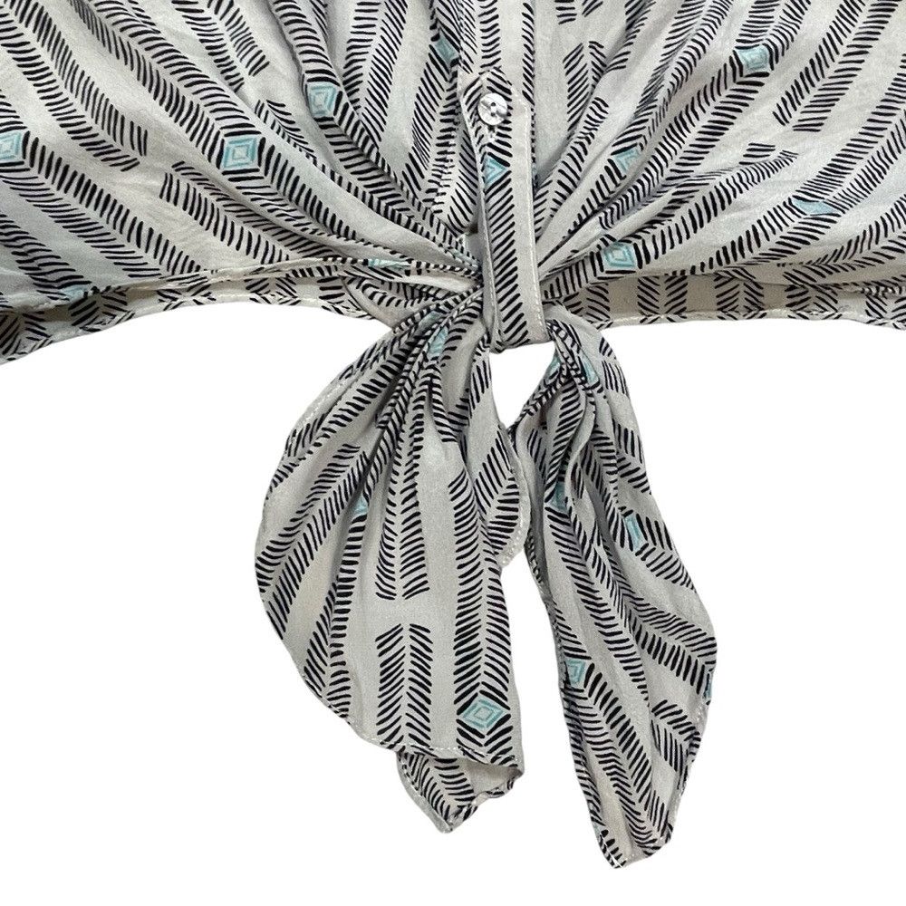 Other Olivaceous Silk Sleeveless Button Tie Front Top Size M Size M / US 6-8 / IT 42-44 - 6 Thumbnail