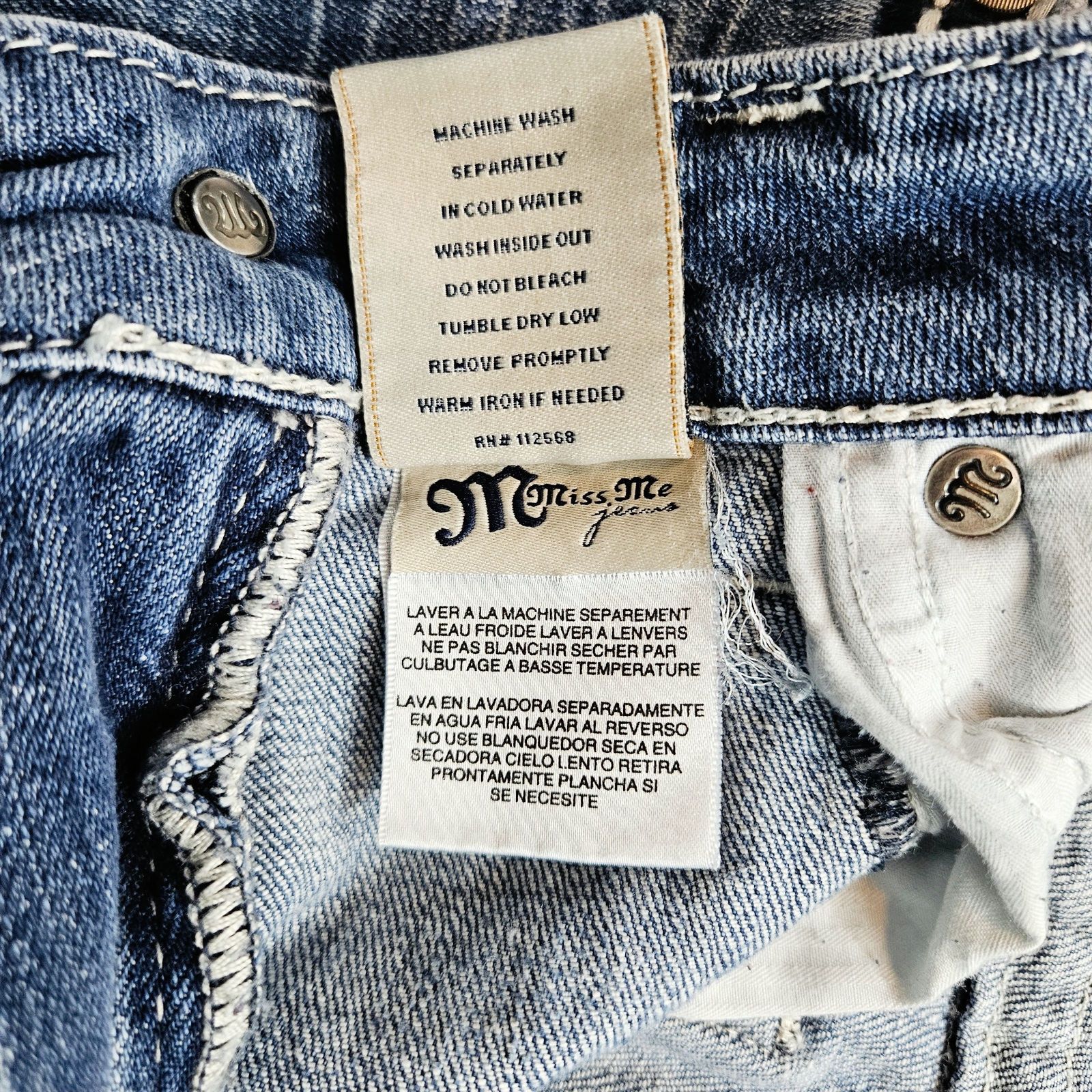 Miss Me Y2K Miss Me Women Junior Boyfriend Crop Jeans Sz. 27x25 Blue Size 27" / US 4 / IT 40 - 10 Thumbnail