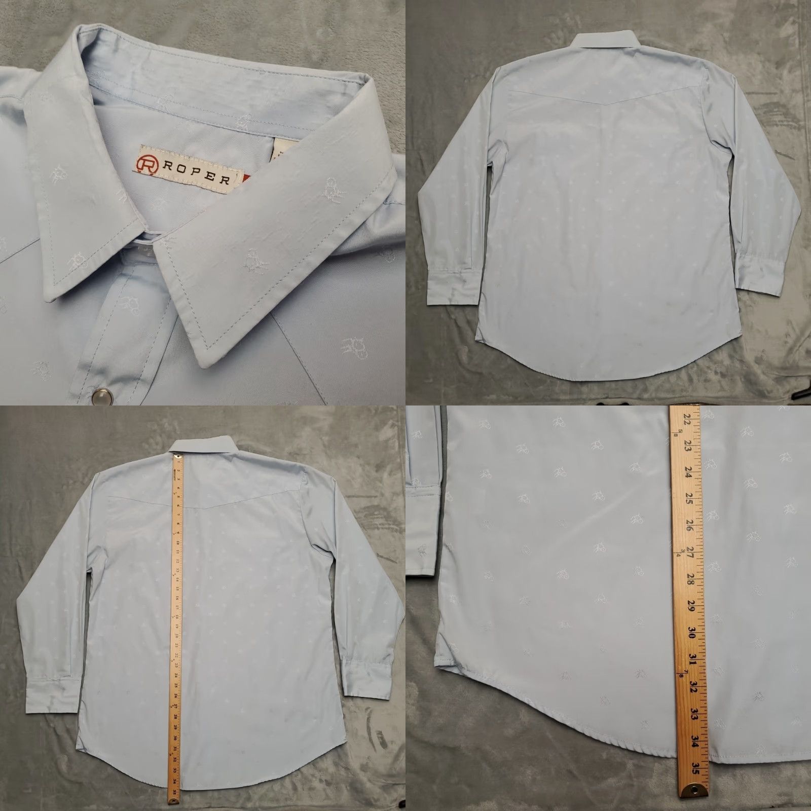 Roper Roper Shirt Mens XXL Blue Geometric Horse Head Pearl Snap Western Cowboy Casual Shirt Size US XXL / EU 58 / 5 - 8 Thumbnail