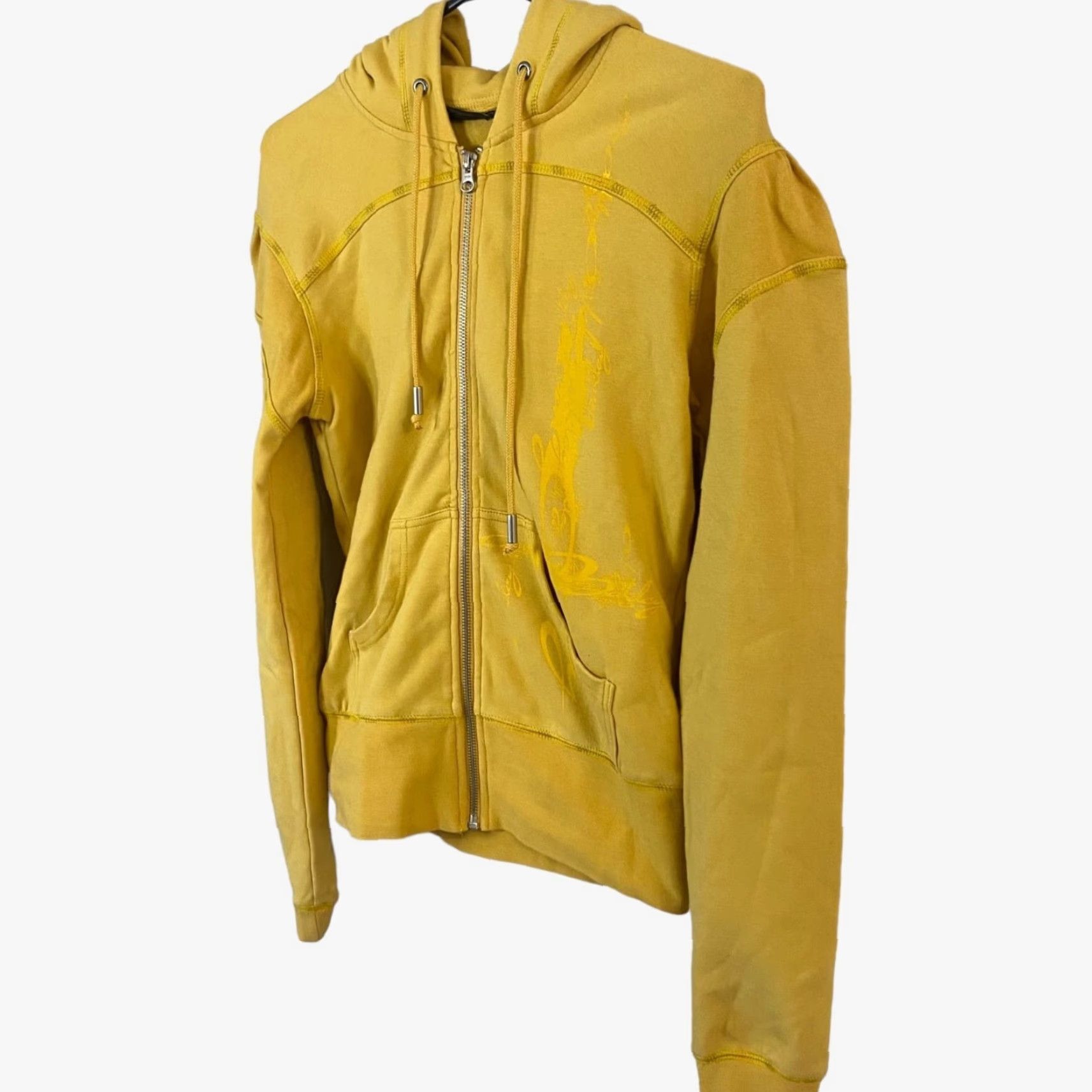 Oakley VINTAGE Oakley Hoodie Women's Small Yellow Y2K Graphic Full Zip Sweatshirt Long Sleeve Activewear Size S / US 4 / IT 40 - 2 Thumbnail