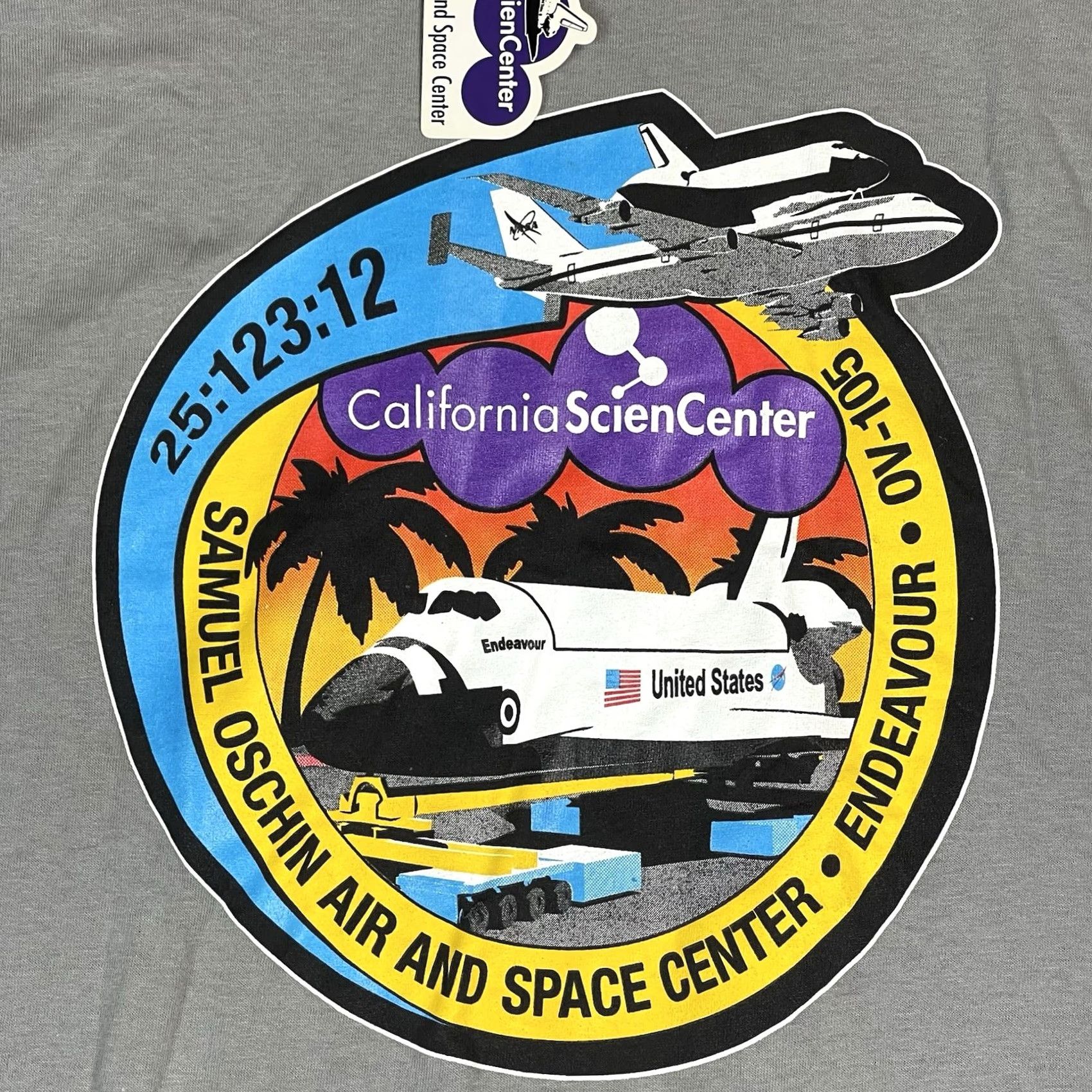 Gildan California Science Center T Shirt Mens XL Gray Endeavor Space Shuttle Graphic Size US XL / EU 56 / 4 - 2 Thumbnail