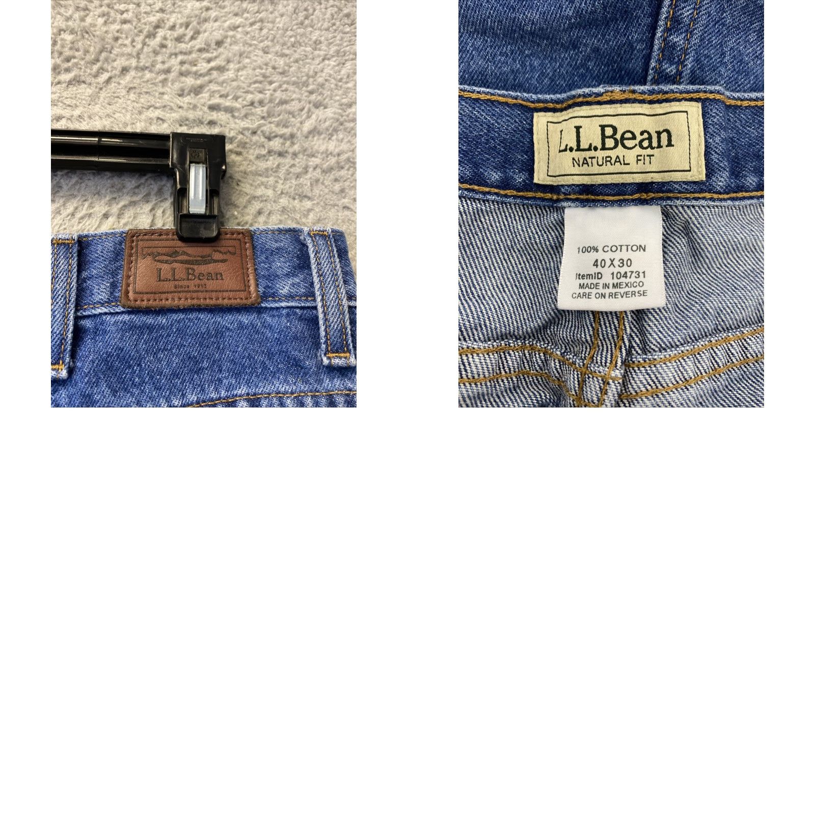 Vintage LL Bean Jeans Adult 40x30 Denim Blue Cotton Regular Mens Size US 40 / EU 56 - 8 Thumbnail