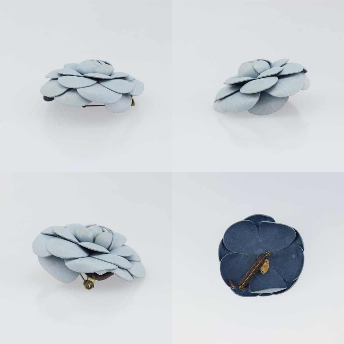 Chanel Chanel Brooch Leather Light Blue CC Size ONE SIZE - 3 Thumbnail