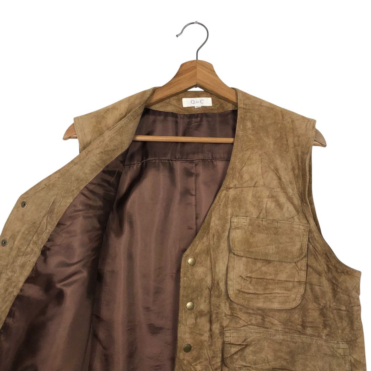 Japanese Brand 📌Q for C Vintage Vest Leather Jacket Worker Issey Miyake Size US M / EU 48-50 / 2 - 13 Thumbnail