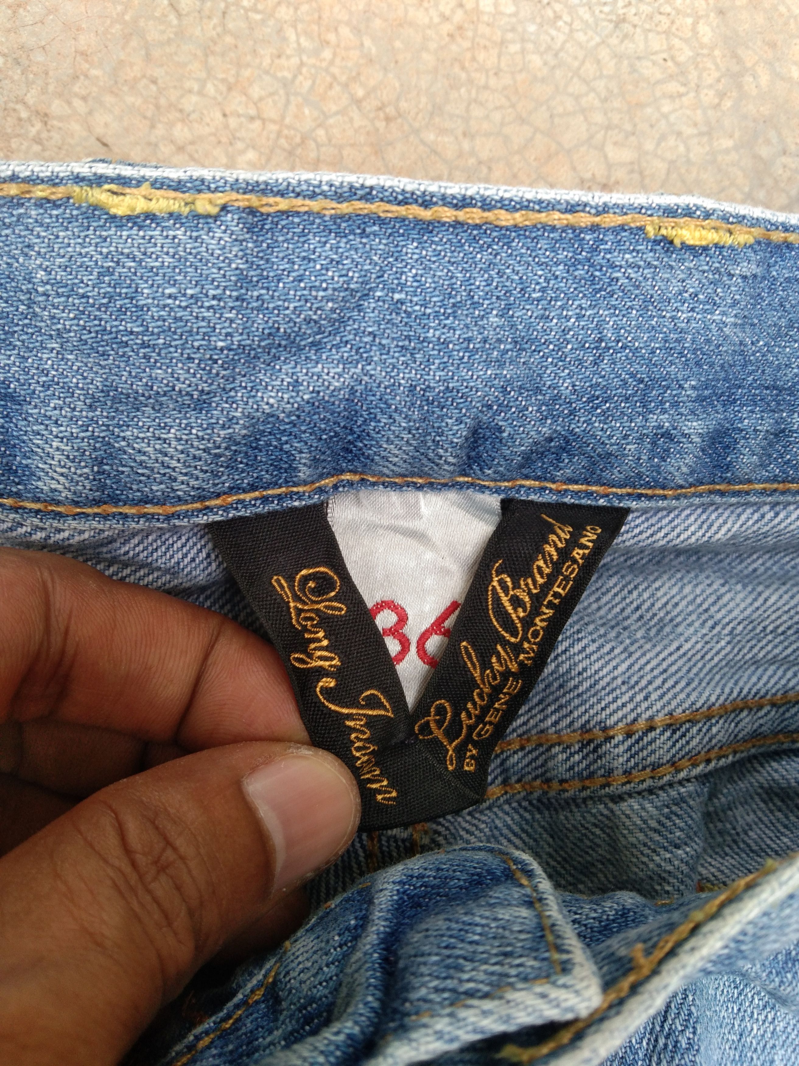 Japanese Brand × Jean × Vintage Vintage Distressed Flared Lucky Brand Boot Cut Jeans 36x34 Size US 36 / EU 52 - 8 Thumbnail
