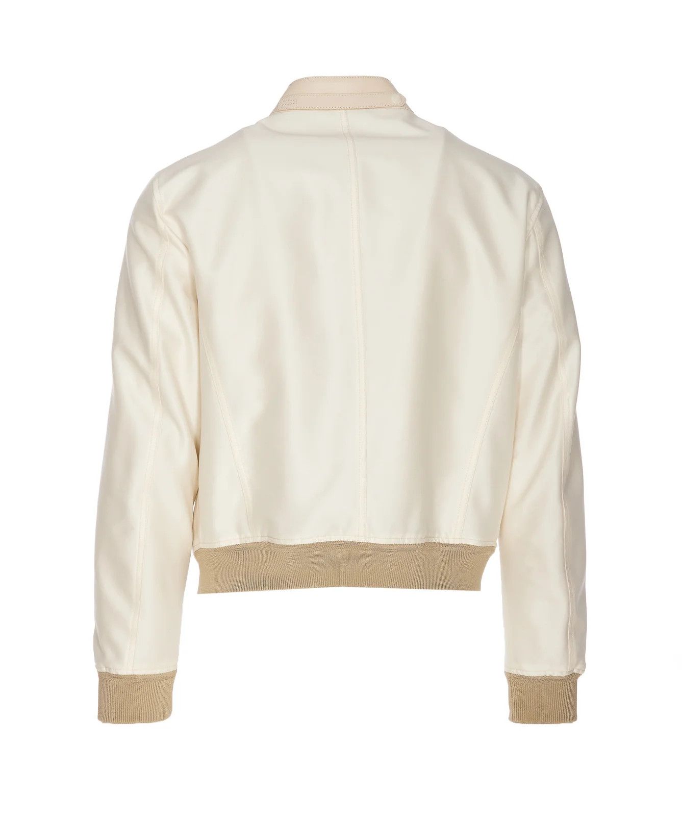 Tom Ford o1w1db10125 OBS027 Leather Jacket in Off White Size US L / EU 52-54 / 3 - 2 Thumbnail