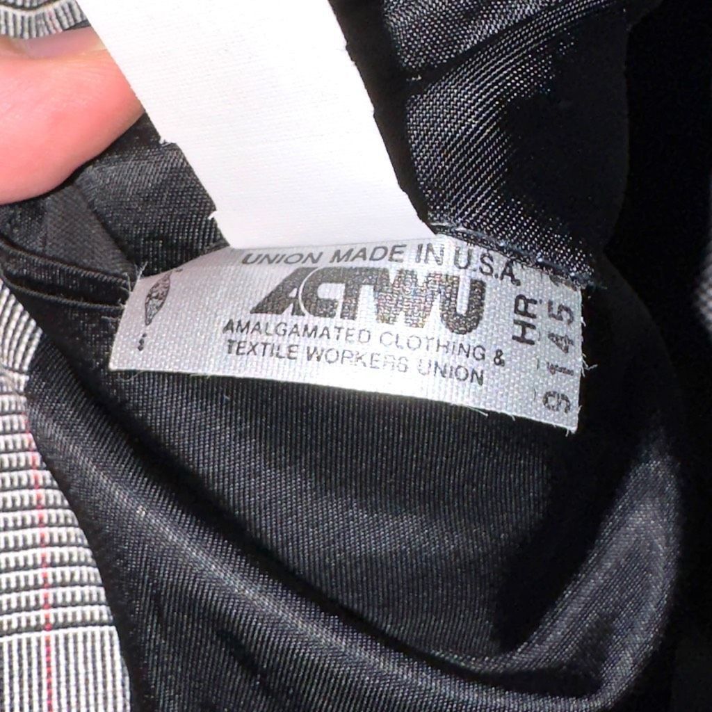 Brooks Brothers 60s Brooks Brothers Black & Gray Prince of Whales Check Spor Size 42R - 4 Thumbnail