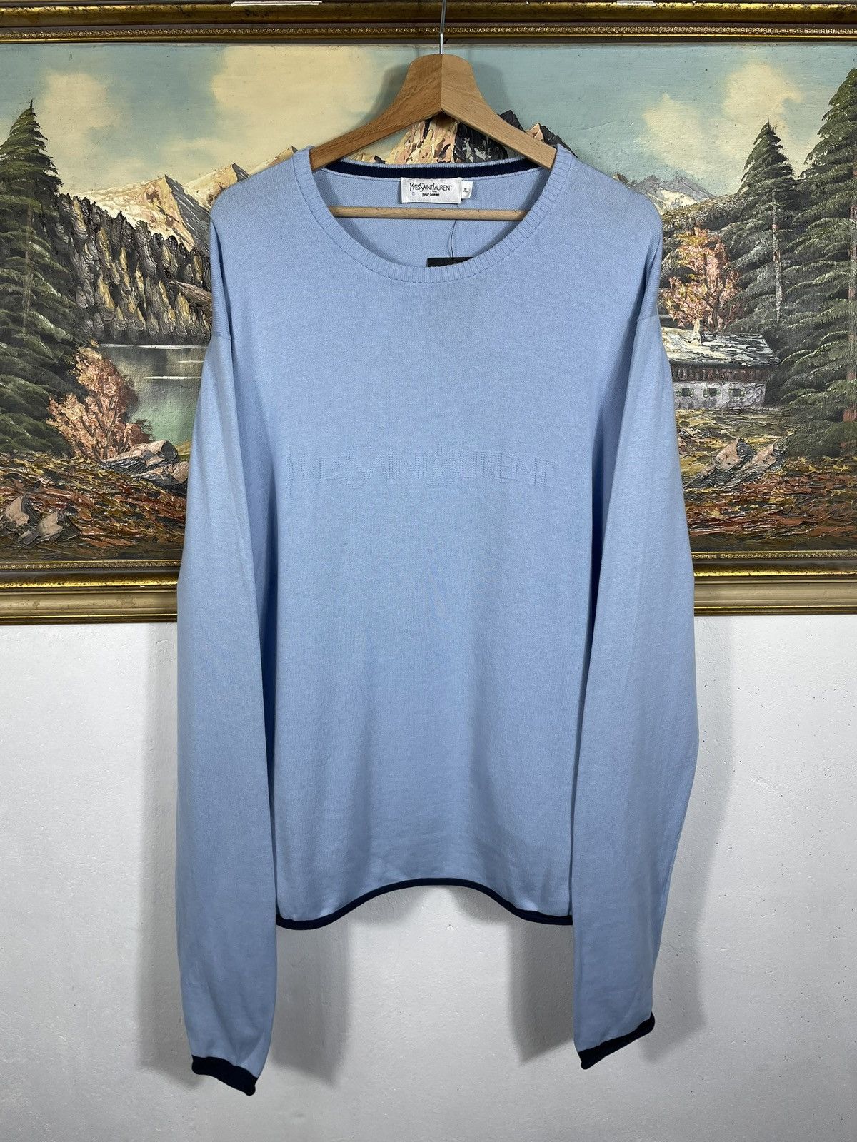 Vintage × Yves Saint Laurent YSL 00s Retro Jumper Pull Knitwear Luxury High End Designer Size US XL / EU 56 / 4 - 2 Thumbnail