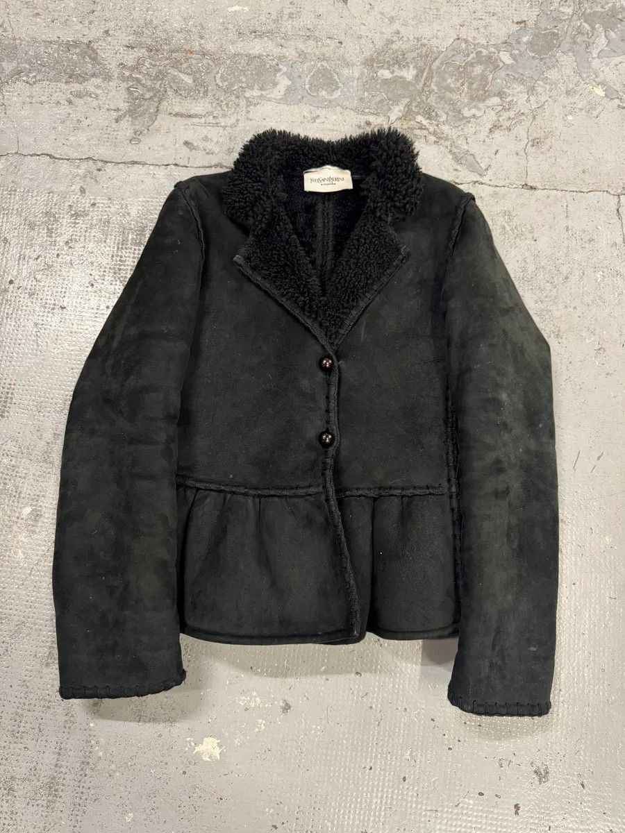 Yves Saint Laurent AW2006 Yves Saint Laurent Black Shearling Buttoned Jacket Size M / US 6-8 / IT 42-44 - 1 Thumbnail