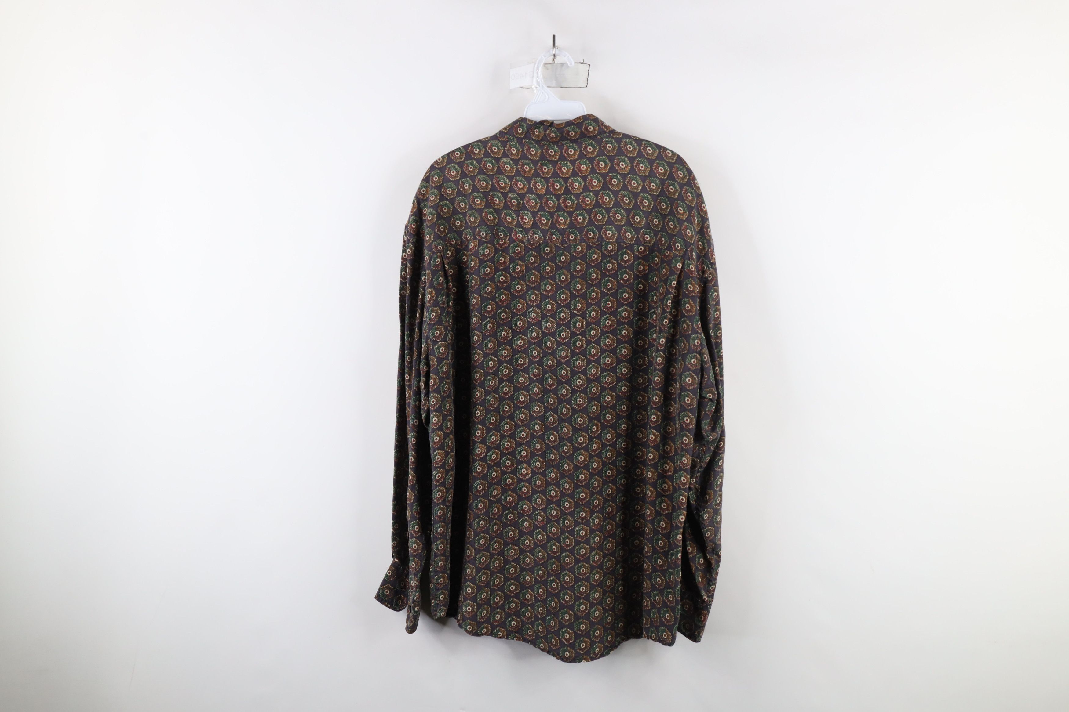 Vintage Vintage 90s Streetwear Geometric Silk Collared Button Shirt Size US M / EU 48-50 / 2 - 9 Thumbnail