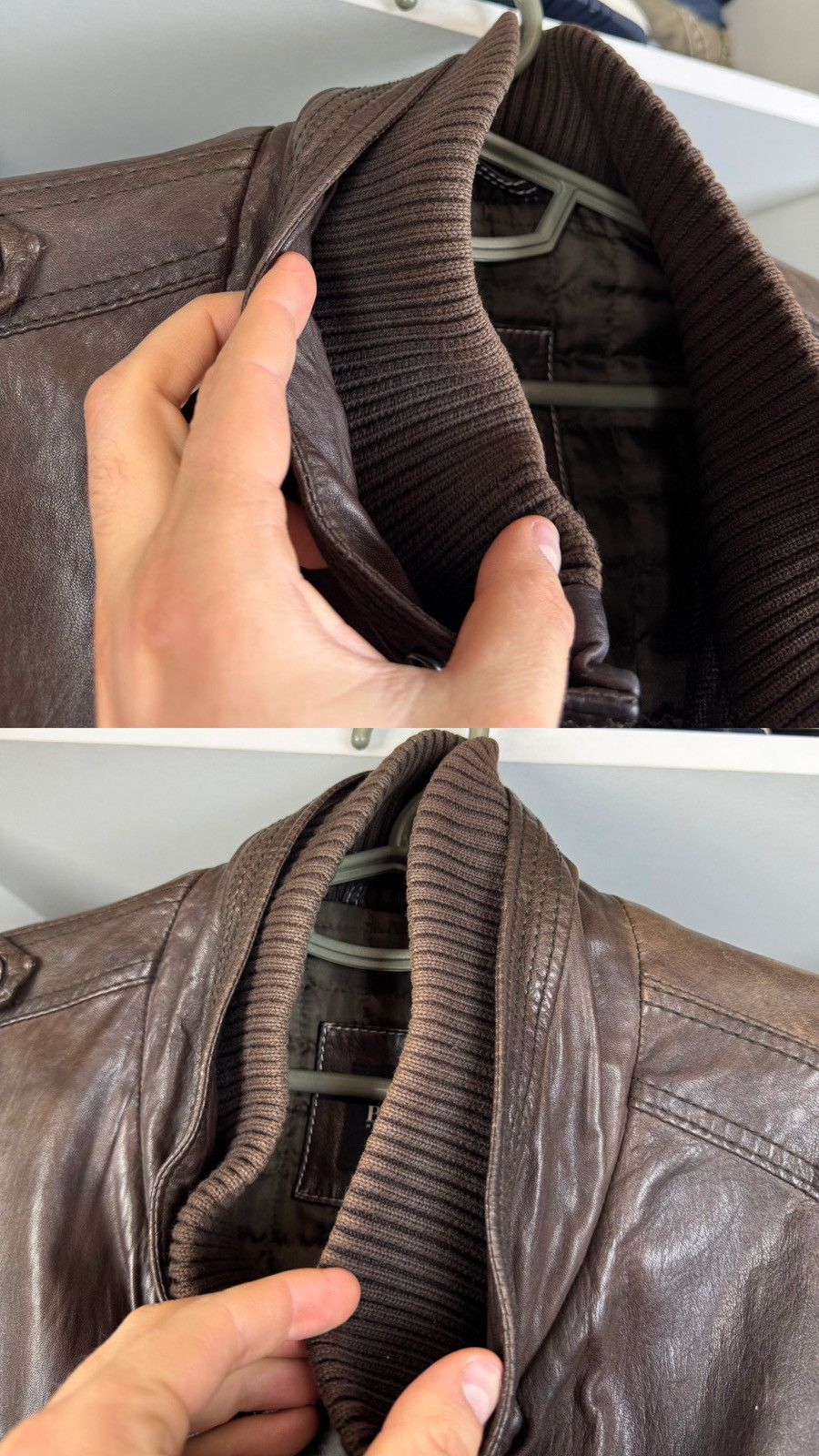 Hugo Boss Hugo Boss Men's Brown Genuine Leather Field Jacket Size US L / EU 52-54 / 3 - 3 Thumbnail