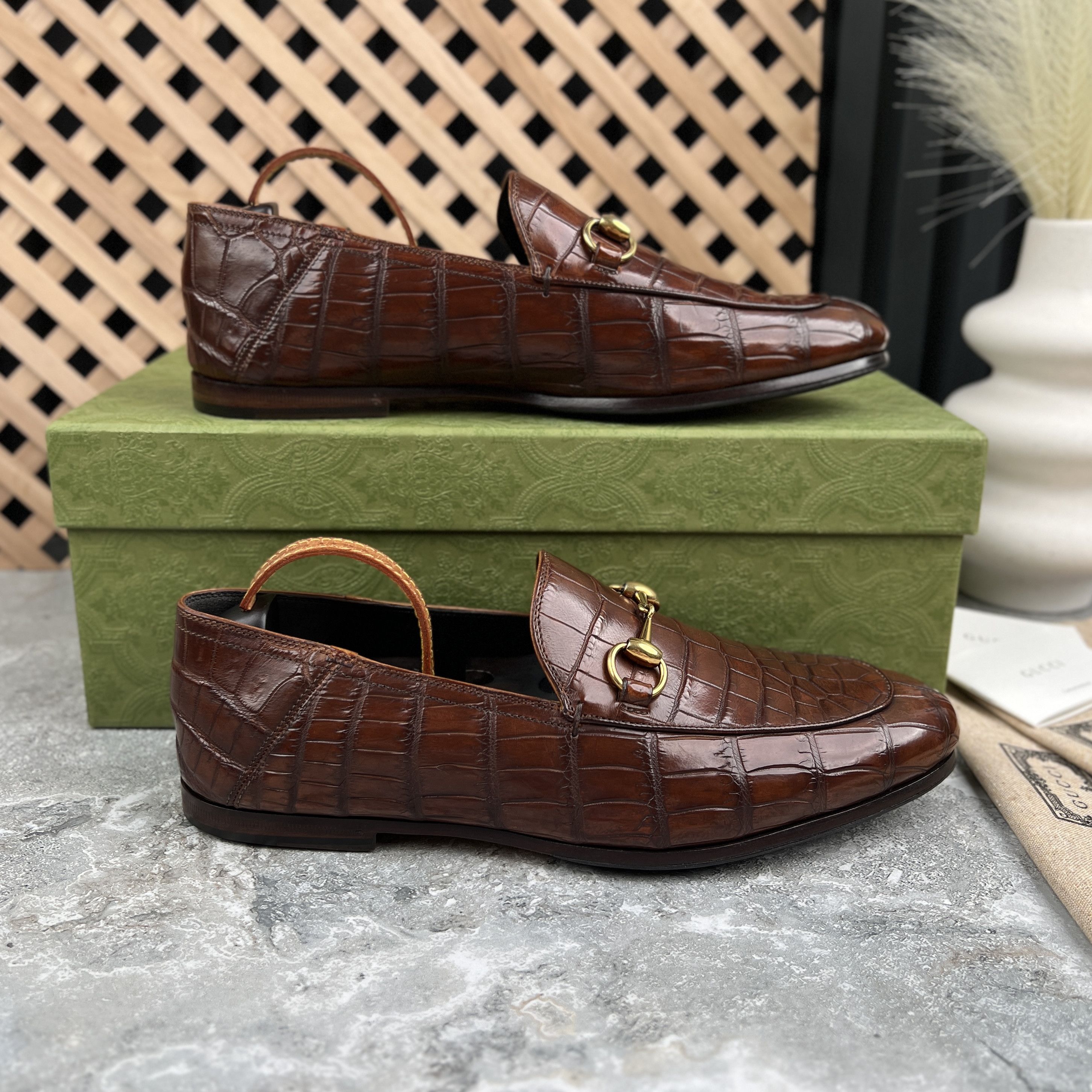 Gucci RRP$4470 RARE Gucci Jordaan Horsebit Loafer Crocodile Leathe Size US 8 / EU 41 - 6 Thumbnail