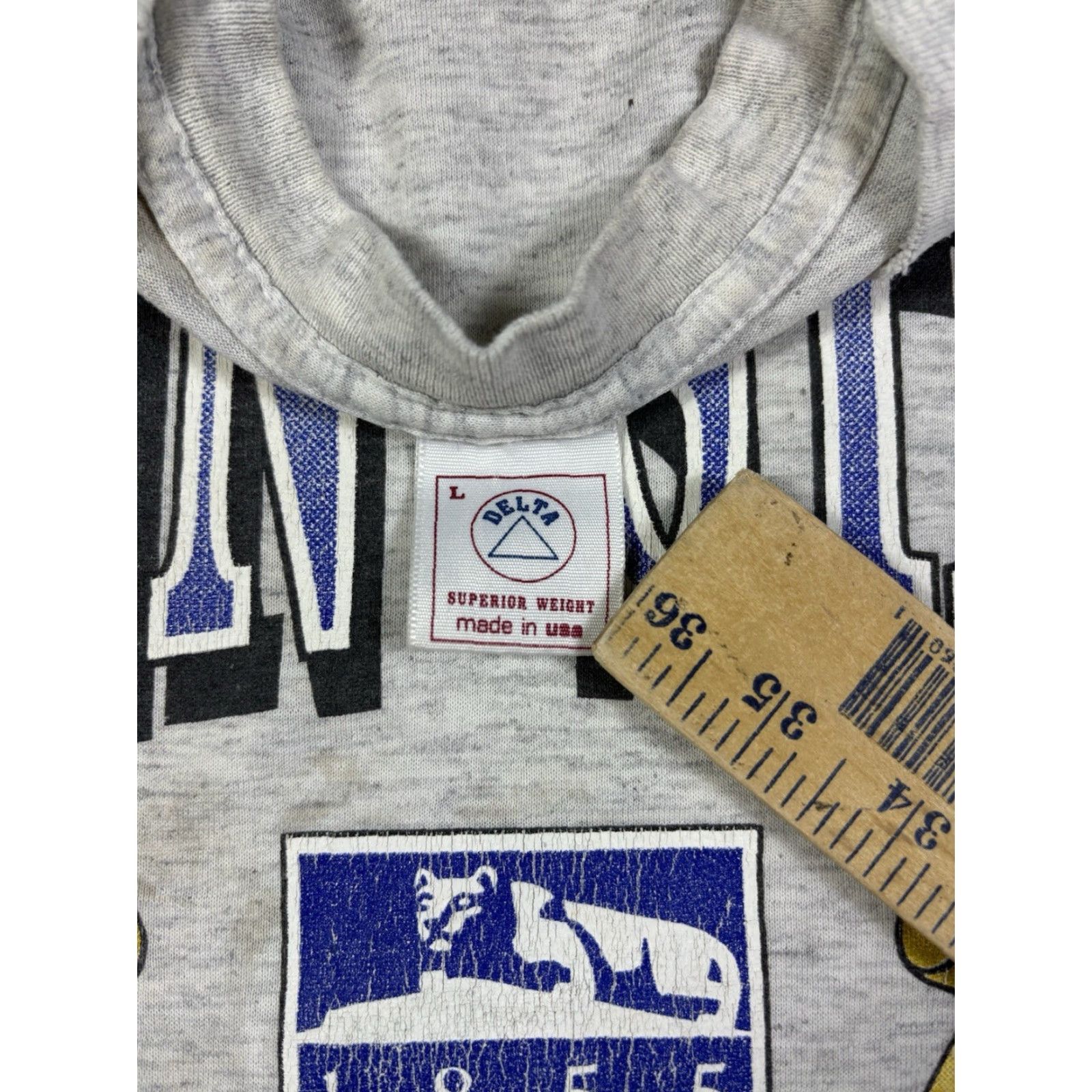 Delta VINTAGE Penn State University T Shirt L Men Gray 90s University Sports Graphic Print Short Sleeve Crew Neck Cotton Delta Size L Mens Size US L / EU 52-54 / 3 - 6 Thumbnail