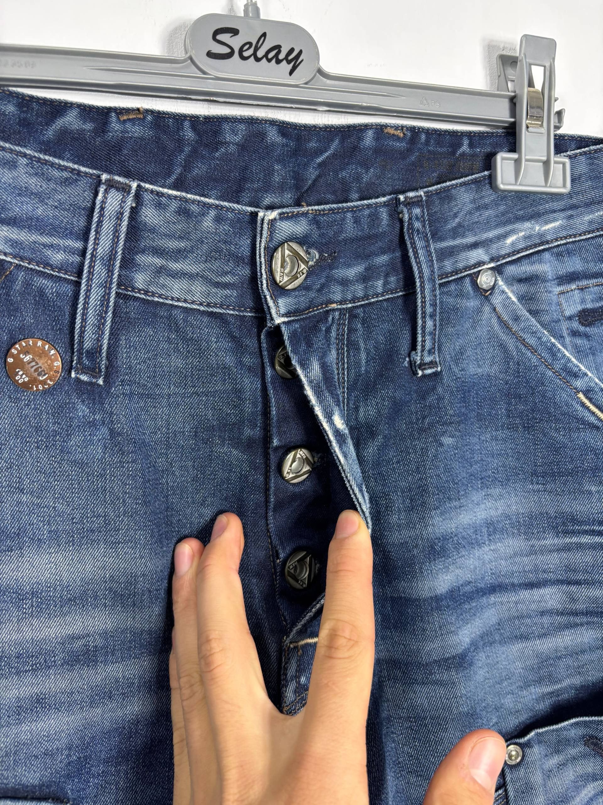 G-Star G-Star Raw Biker Cropped Y2K Bermuda Denim Shorts Size US 31 - 6 Thumbnail