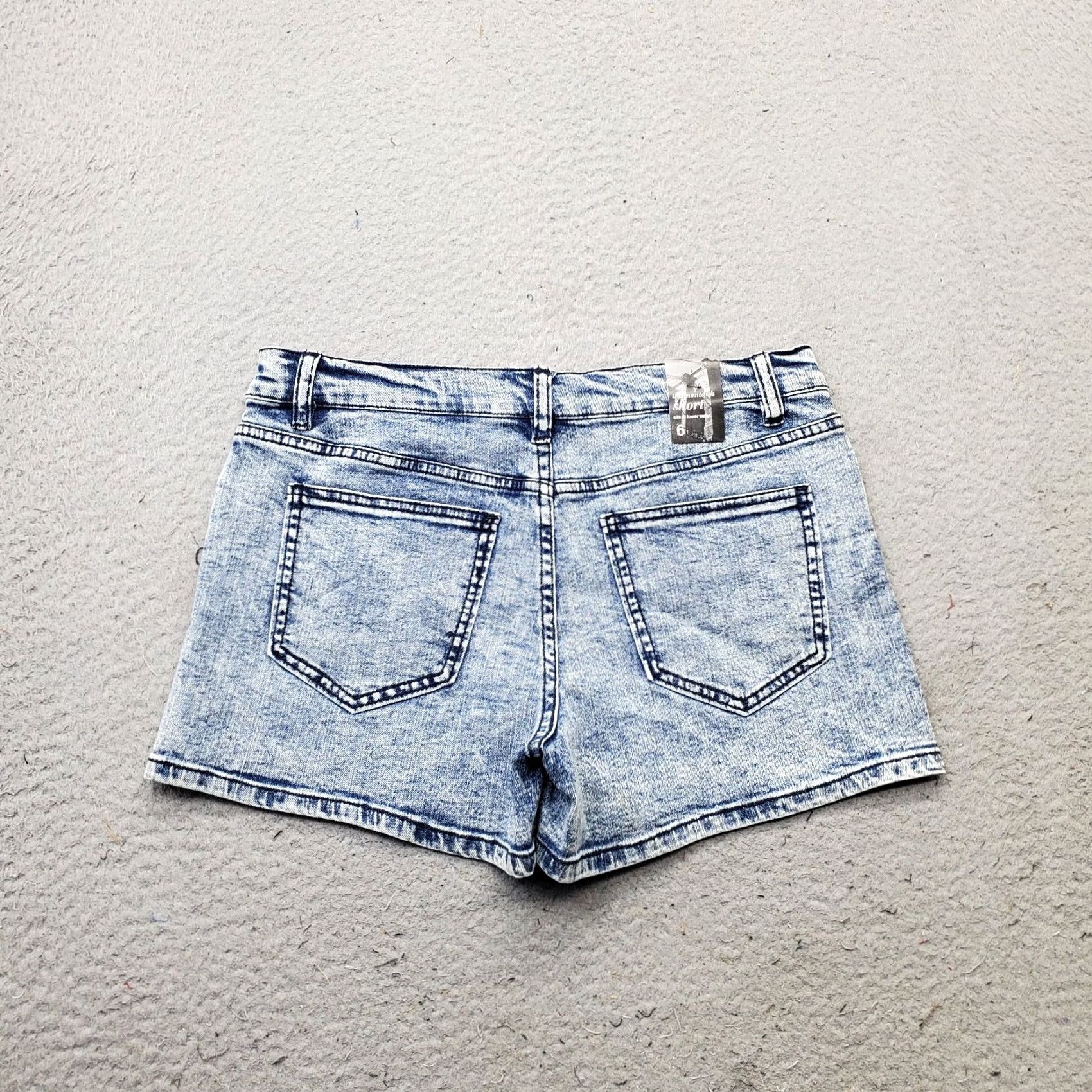 Vintage New York & Company Montauk Jean Shorts Womens Size 6 Blue Denim Stretch Lower Waist Casual Summer 5-Pocket Womens Size 28" / US 6 / IT 42 - 2 Thumbnail