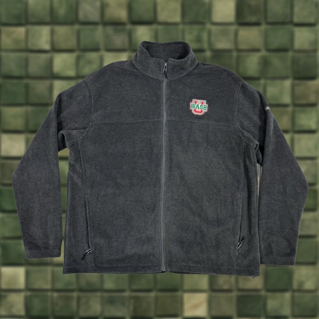 Vintage VINTAGE Columbia Washington University St Louis Full Zip Fleece Jacket Men’s 2XL Gray Logo Embroidered Sweatshirt College Retro University Size US XXL / EU 58 / 5 - 1 Thumbnail