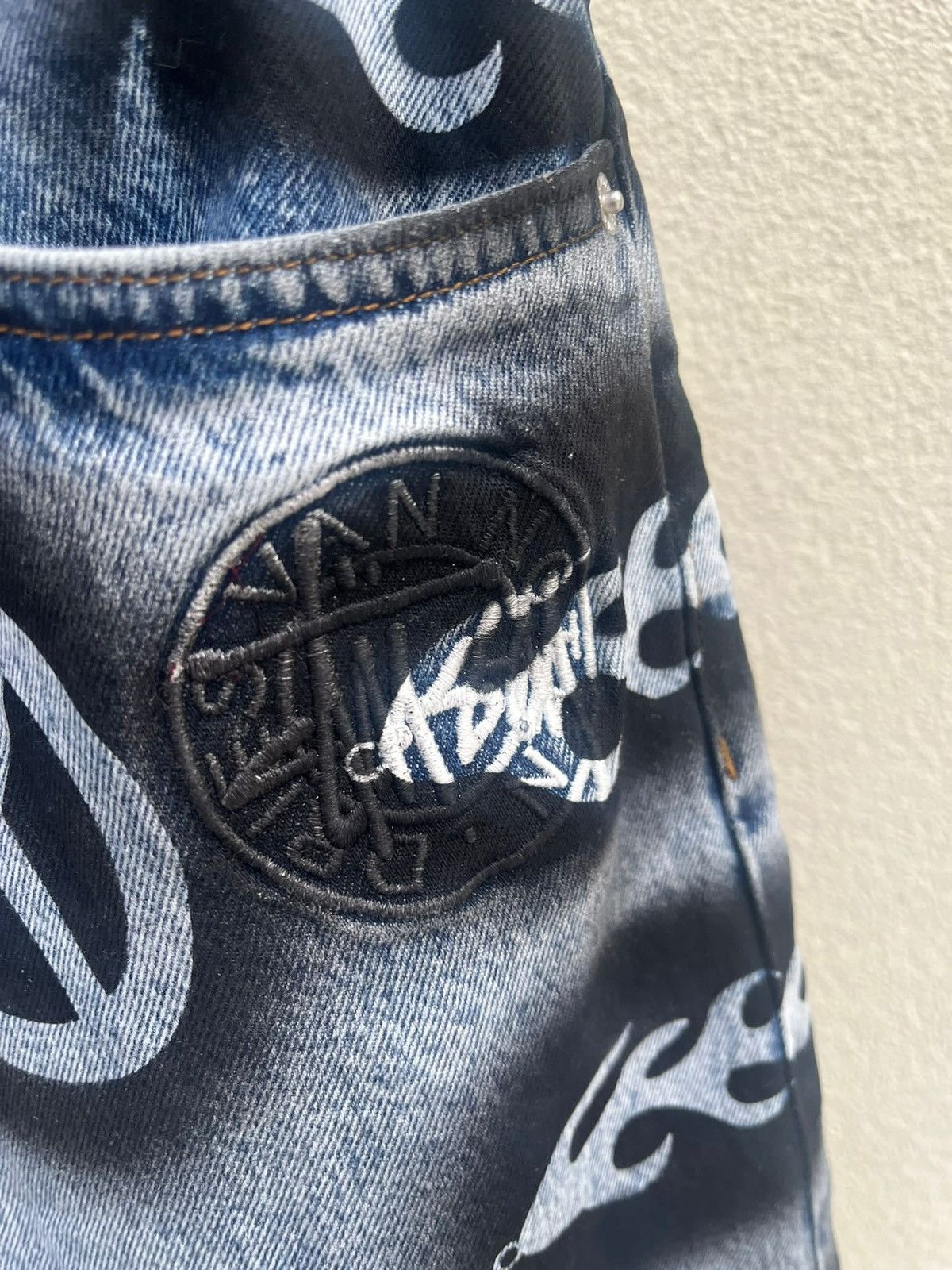 Dries Van Noten × Stussy Stencil Denim in Light Blue Size US 38 / EU 54 - 12 Thumbnail