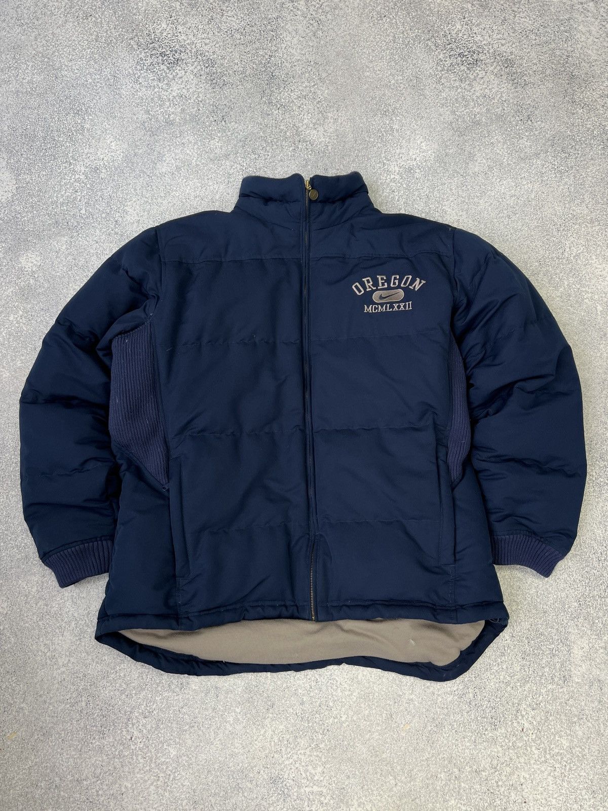 Nike × Vintage Vintage Nike Oregon blue Down Puffer jacket Size US XL / EU 56 / 4 - 1 Thumbnail