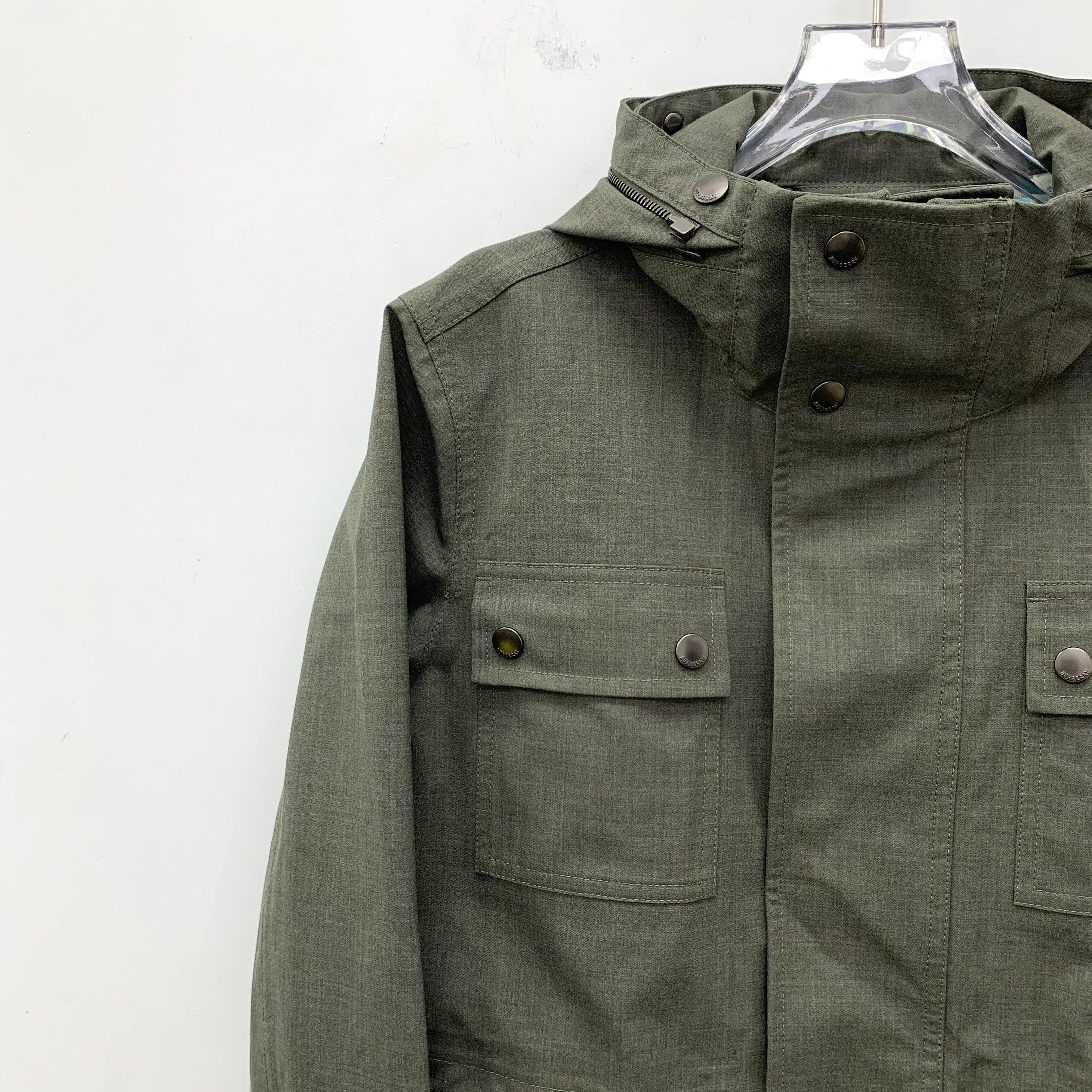 Burberry Burberry Multi-Pocket Wool Utility Jacket Green (36) Size XS / US 0-2 / IT 36-38 - 3 Thumbnail